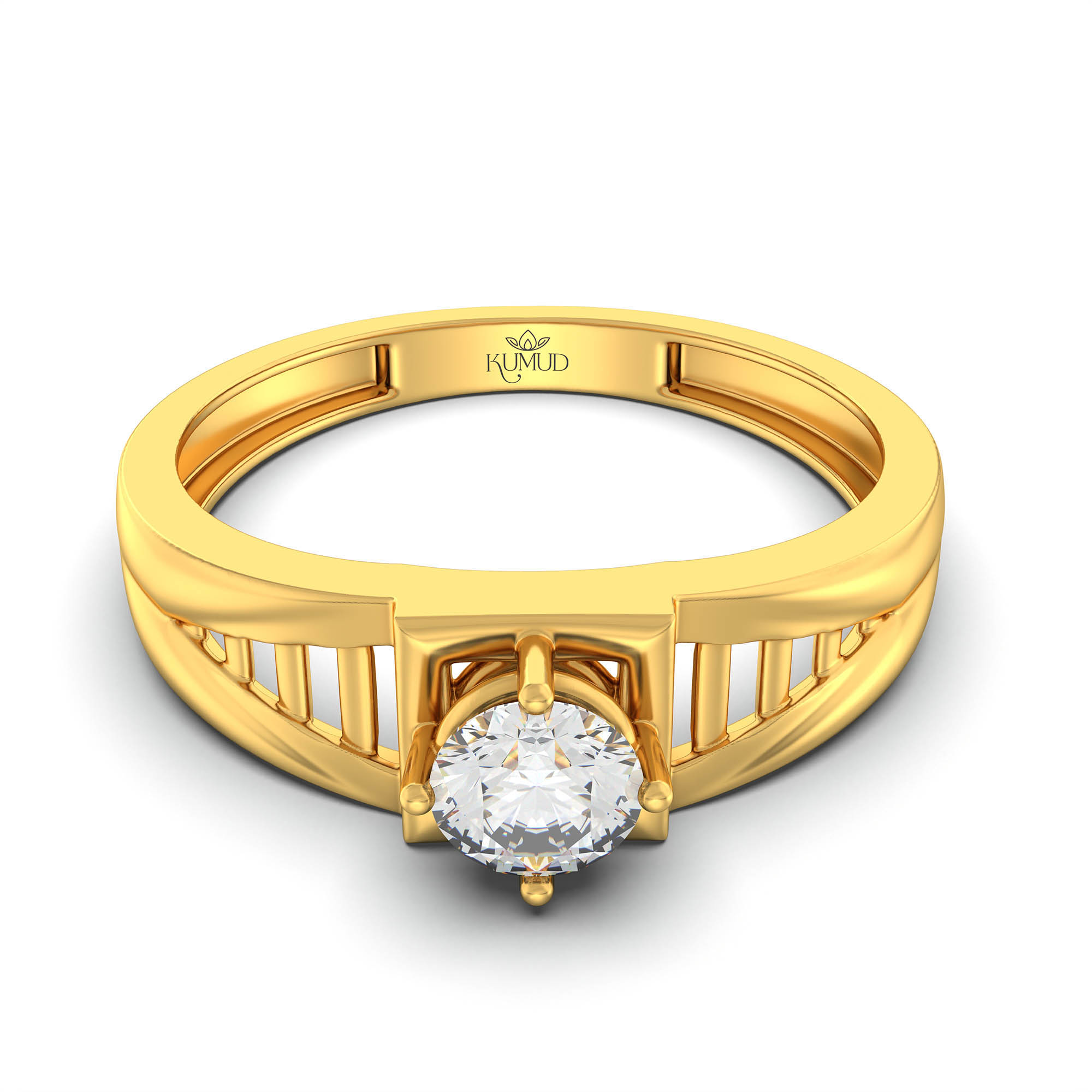 Lab-Grown Diamond Solitaire Ring for Men in 22K Yellow Gold – 0.5 Ct Round, 6 g (Design K8-13-APGAA) thumbnail