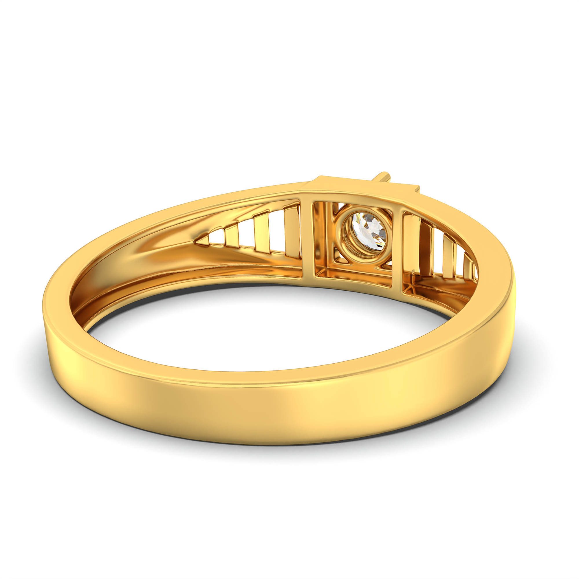 Lab-Grown Diamond Solitaire Ring for Men in 22K Yellow Gold – 0.5 Ct Round, 6 g (Design K8-13-APGAA) thumbnail