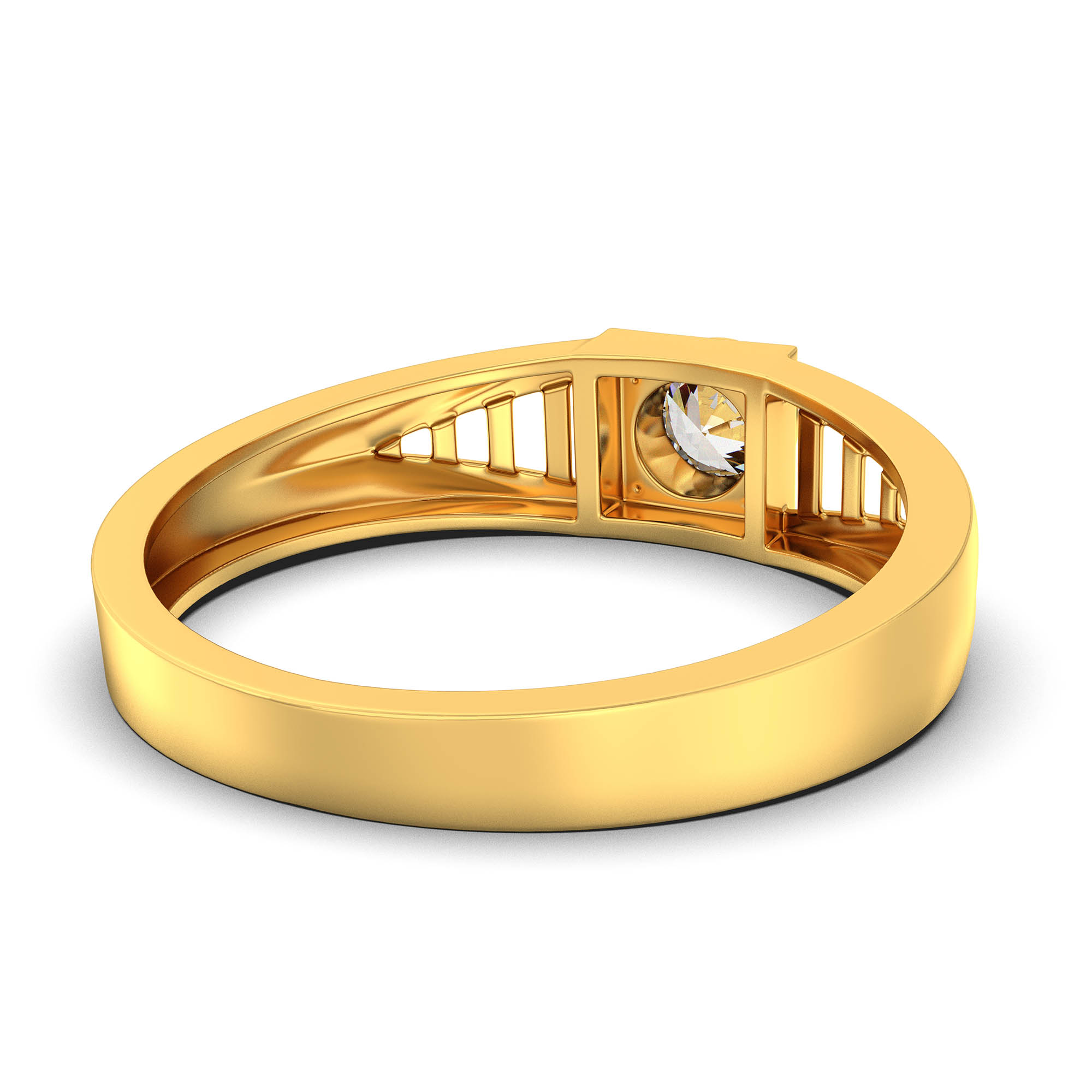 Lab-Grown Diamond Solitaire Ring for Men in 22K Yellow Gold – 0.5 Ct Round, 6 g (Design K8-13-BBZAA) thumbnail