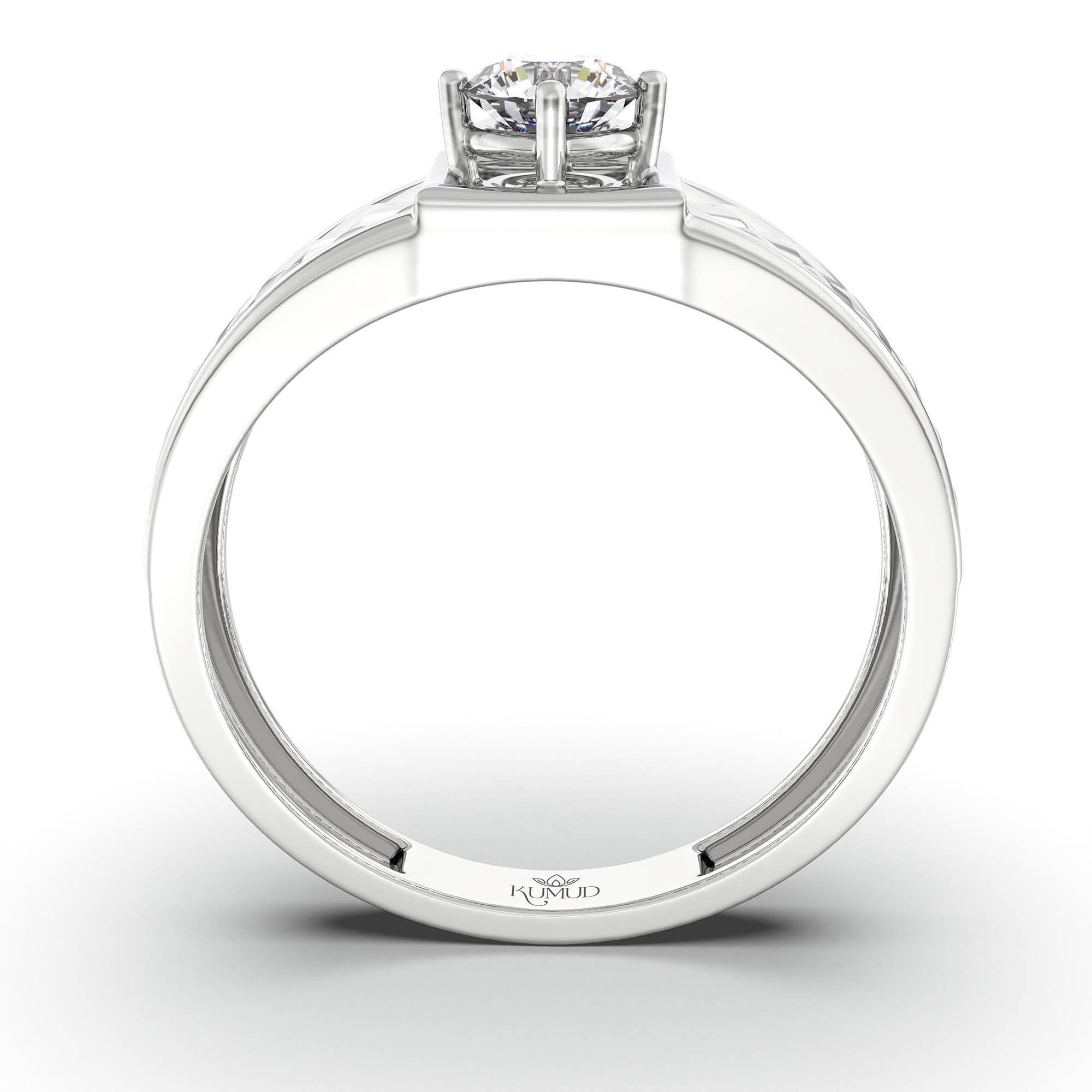 Lab-Grown Diamond Solitaire Ring for Men in 18K White Gold – 0.5 Ct Round, 6 g (Design K8-14-APGAA) thumbnail