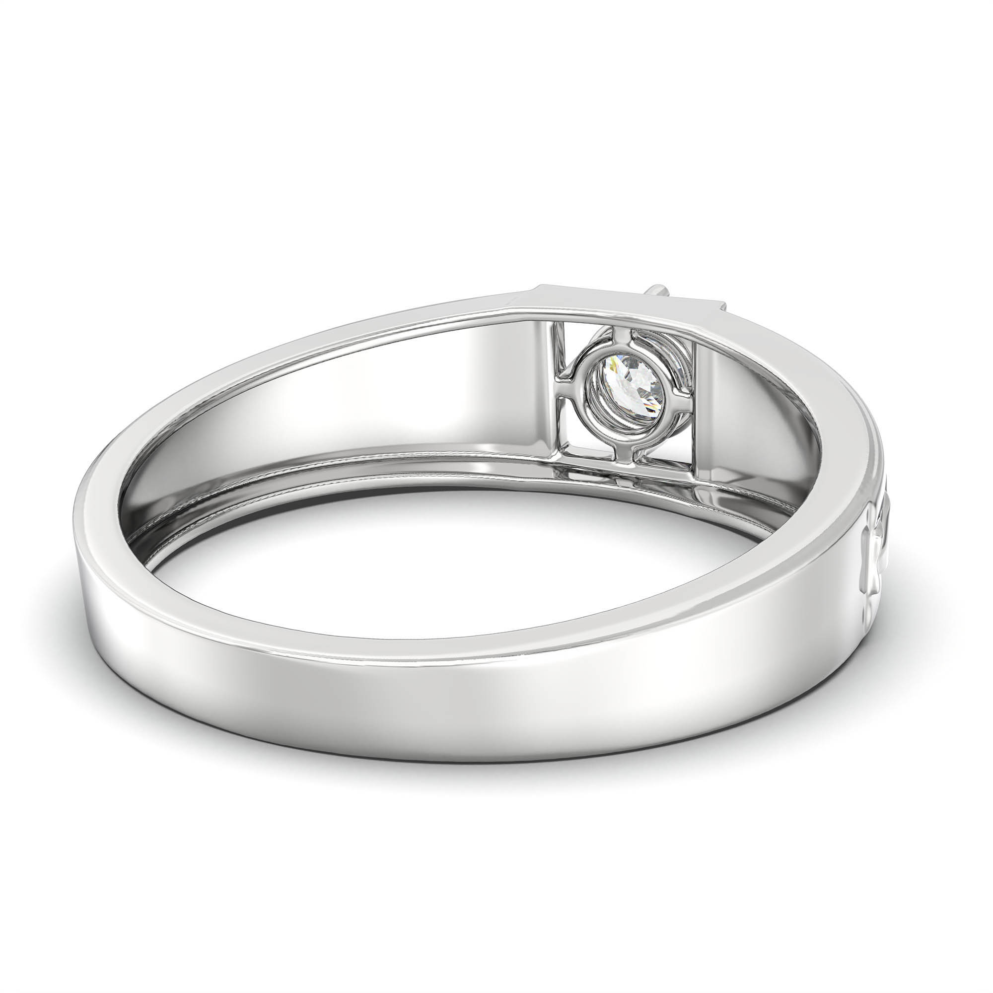 Lab-Grown Diamond Solitaire Ring for Men in 18K White Gold – 0.5 Ct Round, 6 g (Design K8-14-APGAA) thumbnail