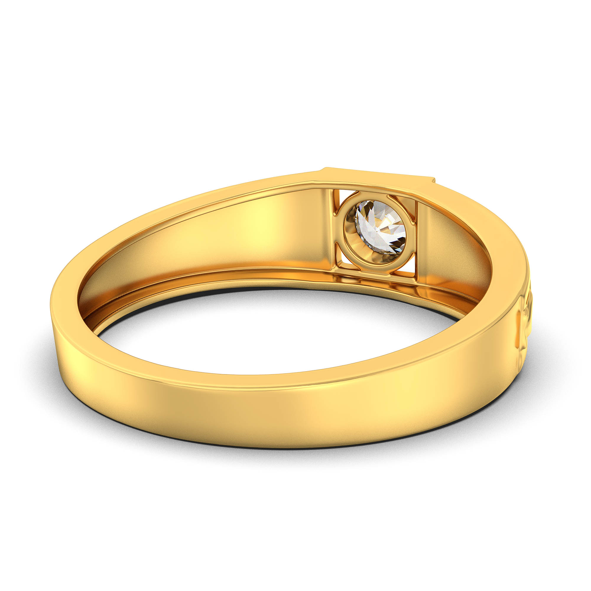 Lab-Grown Diamond Solitaire Ring for Men in 22K Yellow Gold – 0.5 Ct Round, 6 g (Design K8-14-BBZAA) thumbnail