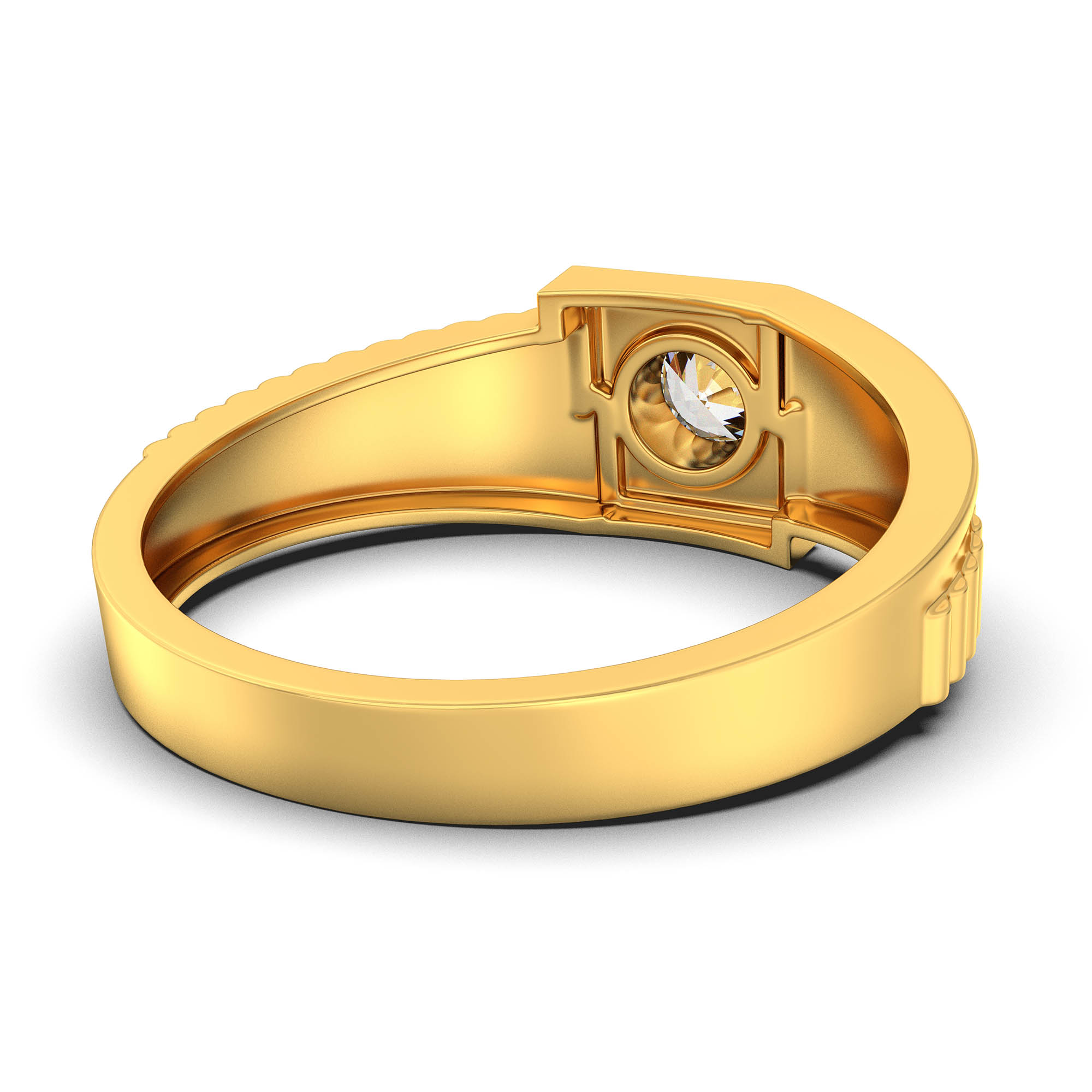 Lab-Grown Diamond Solitaire Ring for Men in 22K Yellow Gold – 0.5 Ct Round, 6 g (Design K8-15-BBZAA) thumbnail