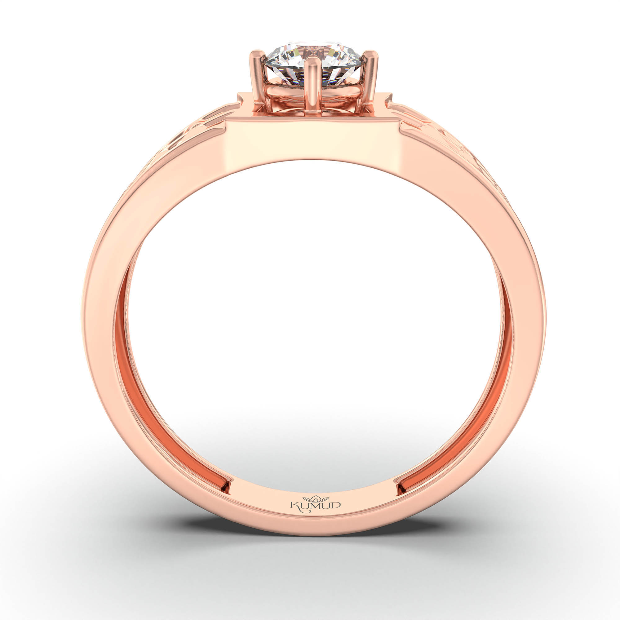 Lab-Grown Diamond Solitaire Ring for Men in 18K Rose Gold – 0.5 Ct Round, 6 g (Design K8-16-APGAA) thumbnail