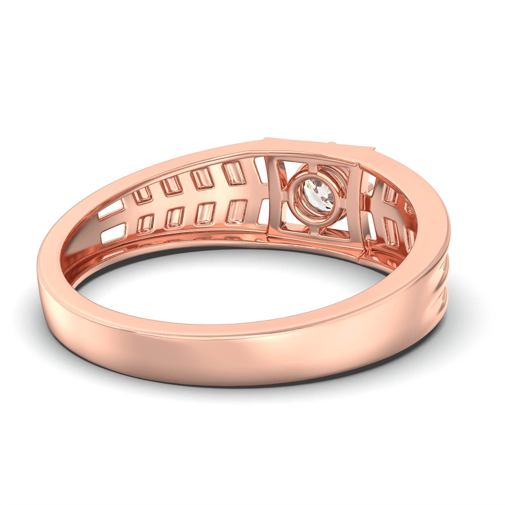 Lab-Grown Diamond Solitaire Ring for Men in 18K Rose Gold – 0.5 Ct Round, 6 g (Design K8-16-APGAA) thumbnail