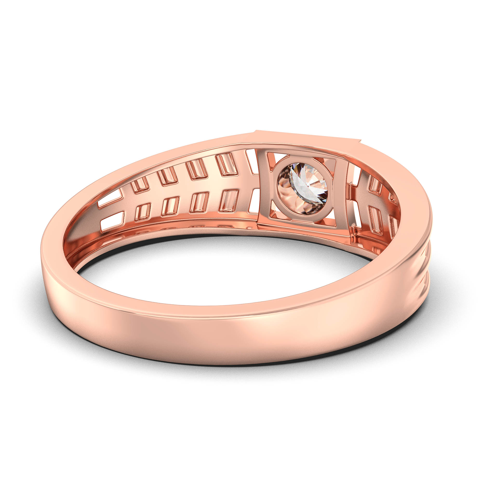 Lab-Grown Diamond Solitaire Ring for Men in 18K Rose Gold – 0.5 Ct Round, 6 g (Design K8-16-BBZAA) thumbnail