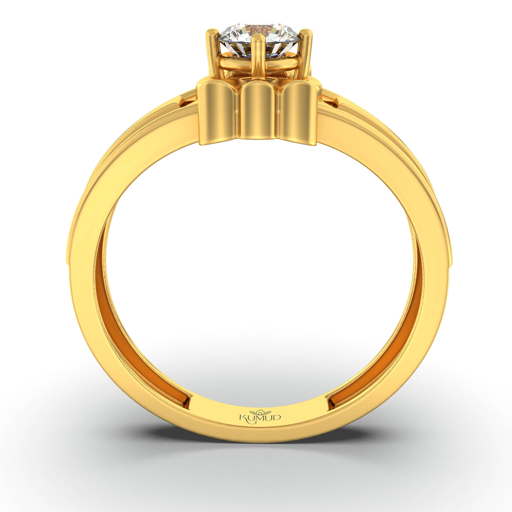 Lab-Grown Diamond Solitaire Ring for Men in 22K Yellow Gold – 0.5 Ct Round, 6 g (Design K8-17-APGAA) thumbnail