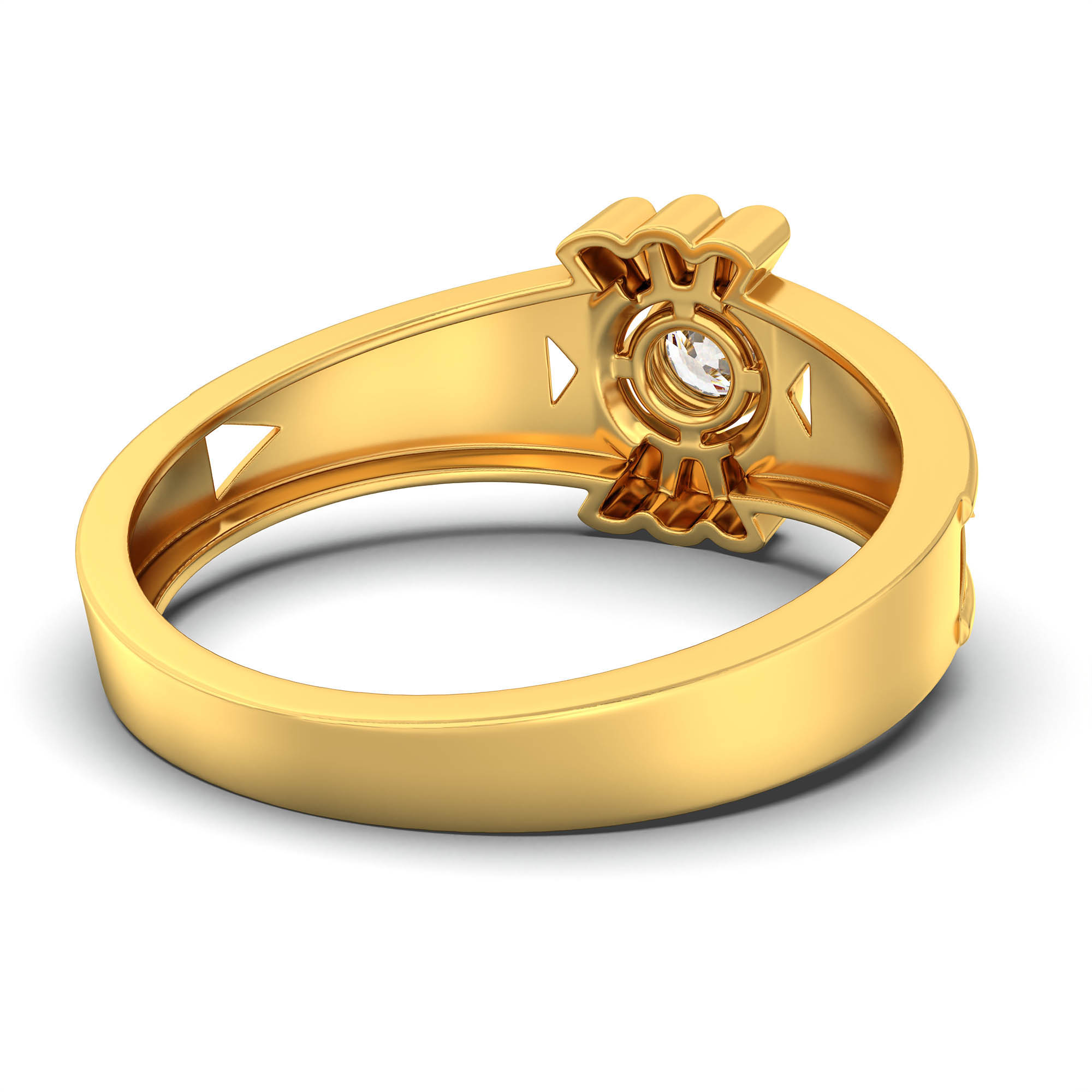 Lab-Grown Diamond Solitaire Ring for Men in 22K Yellow Gold – 0.5 Ct Round, 6 g (Design K8-17-APGAA) thumbnail