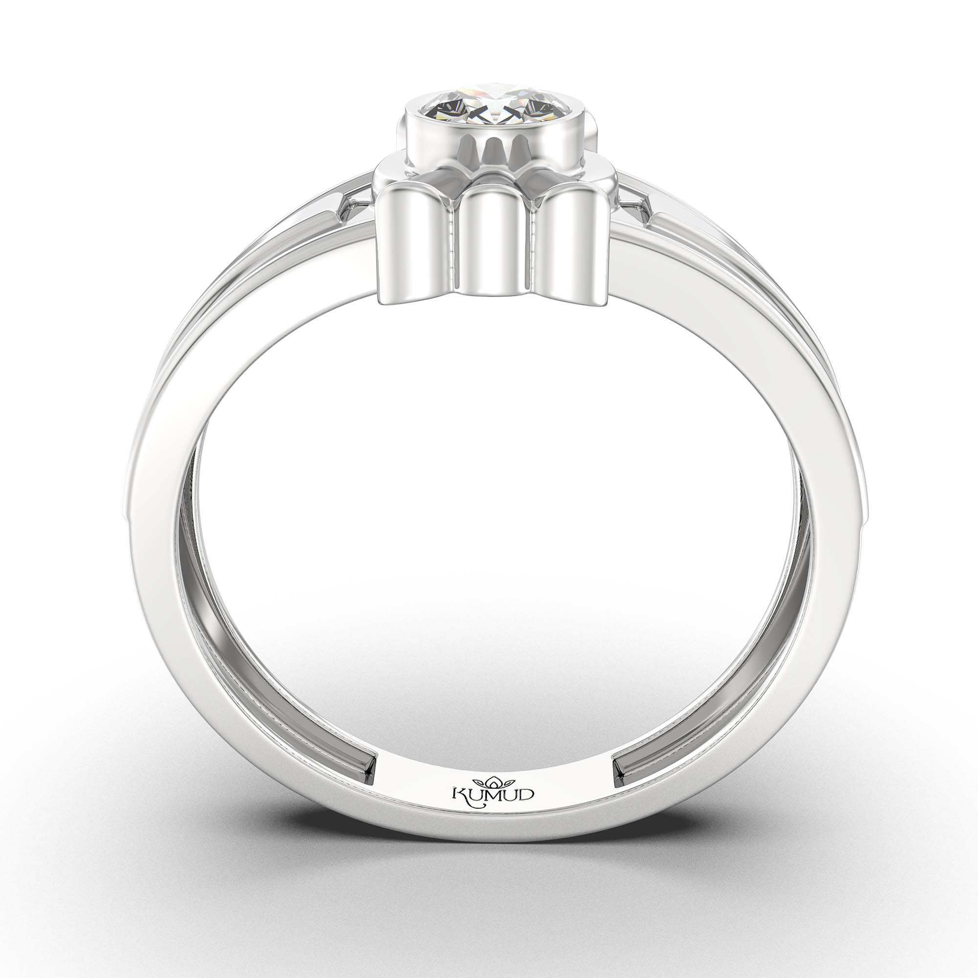 Lab-Grown Diamond Solitaire Ring for Men in 18K White Gold – 0.5 Ct Round, 6 g (Design K8-17-BBZAA) thumbnail