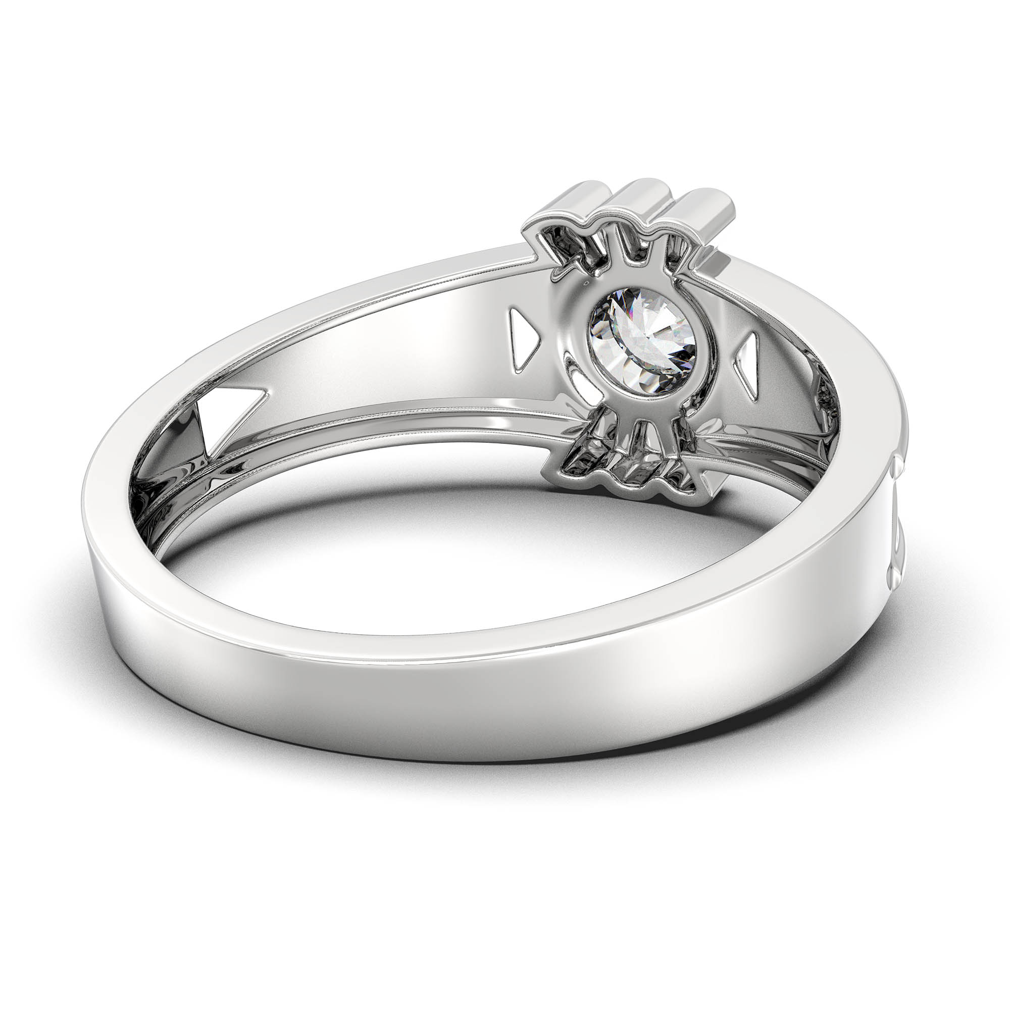 Lab-Grown Diamond Solitaire Ring for Men in 18K White Gold – 0.5 Ct Round, 6 g (Design K8-17-BBZAA) thumbnail