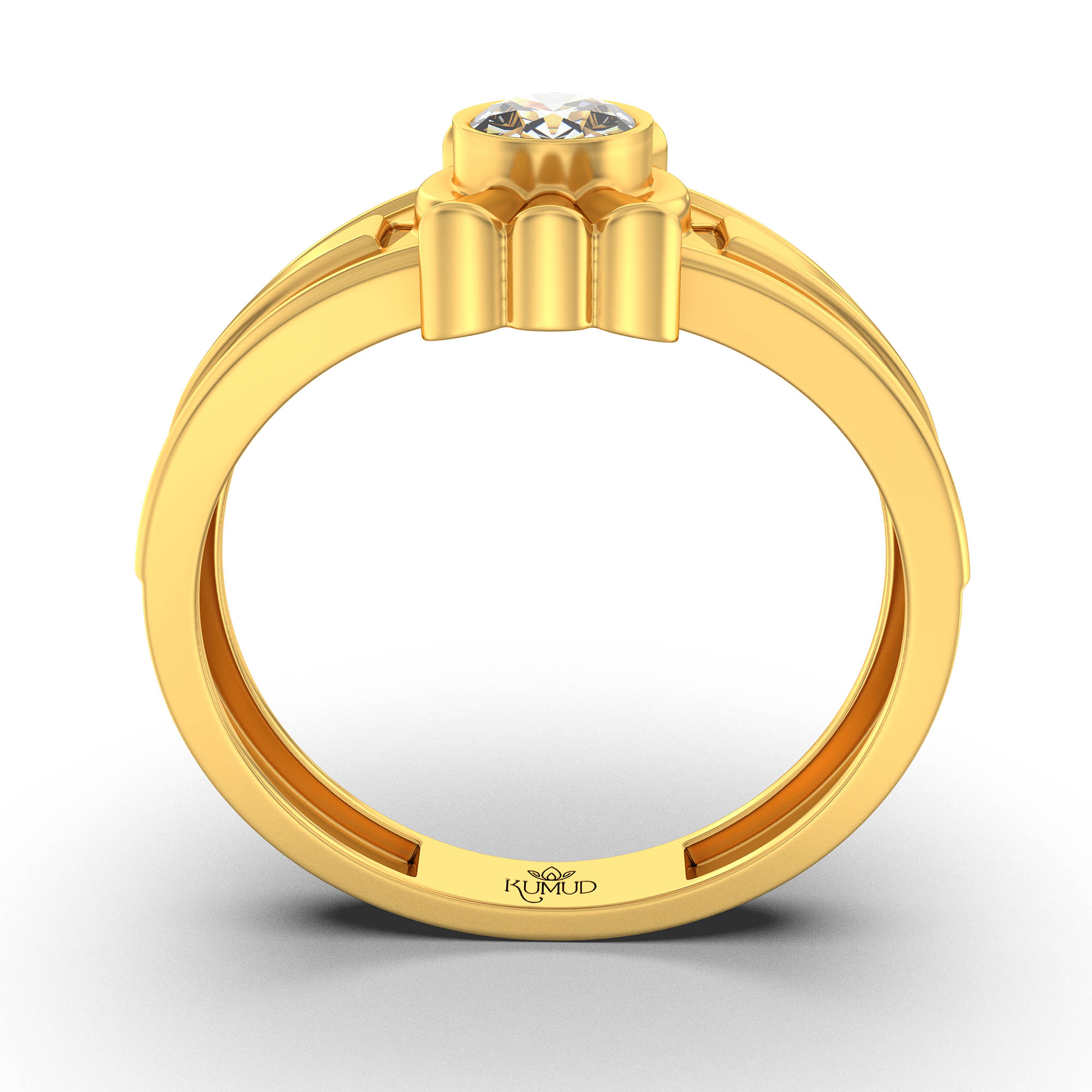 Lab-Grown Diamond Solitaire Ring for Men in 22K Yellow Gold – 0.5 Ct Round, 6 g (Design K8-17-BBZAA) thumbnail