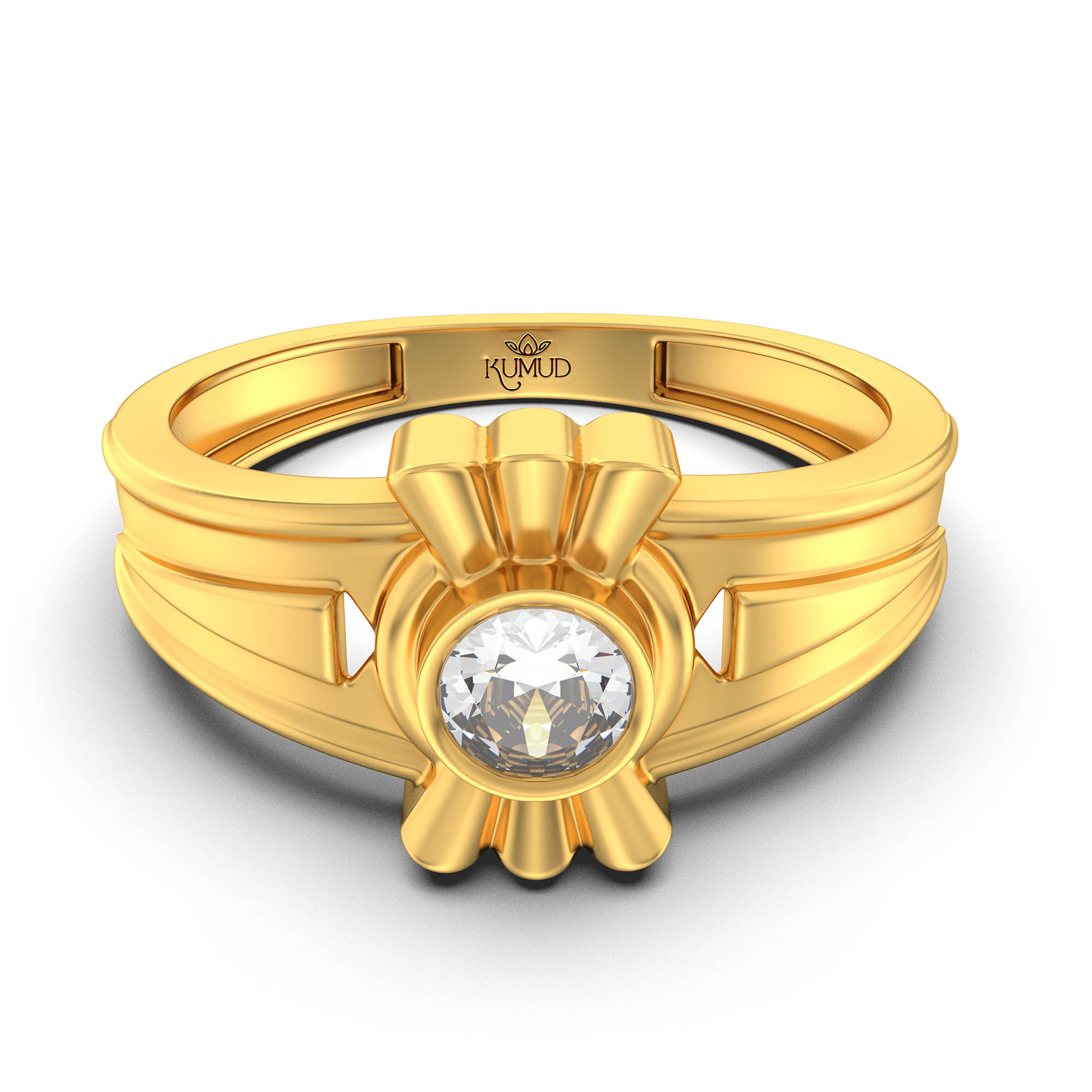 Lab-Grown Diamond Solitaire Ring for Men in 22K Yellow Gold – 0.5 Ct Round, 6 g (Design K8-17-BBZAA) thumbnail