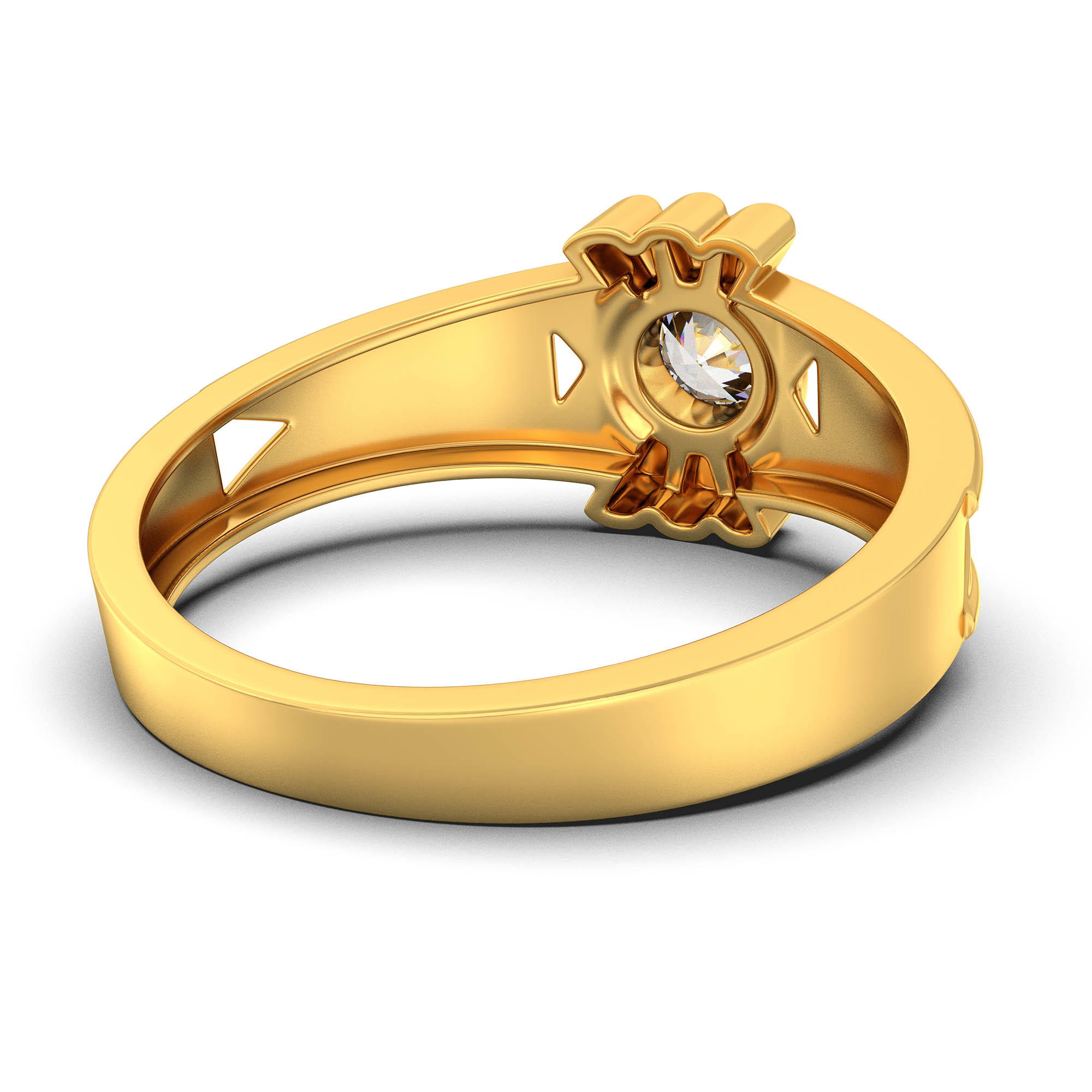 Lab-Grown Diamond Solitaire Ring for Men in 22K Yellow Gold – 0.5 Ct Round, 6 g (Design K8-17-BBZAA) thumbnail