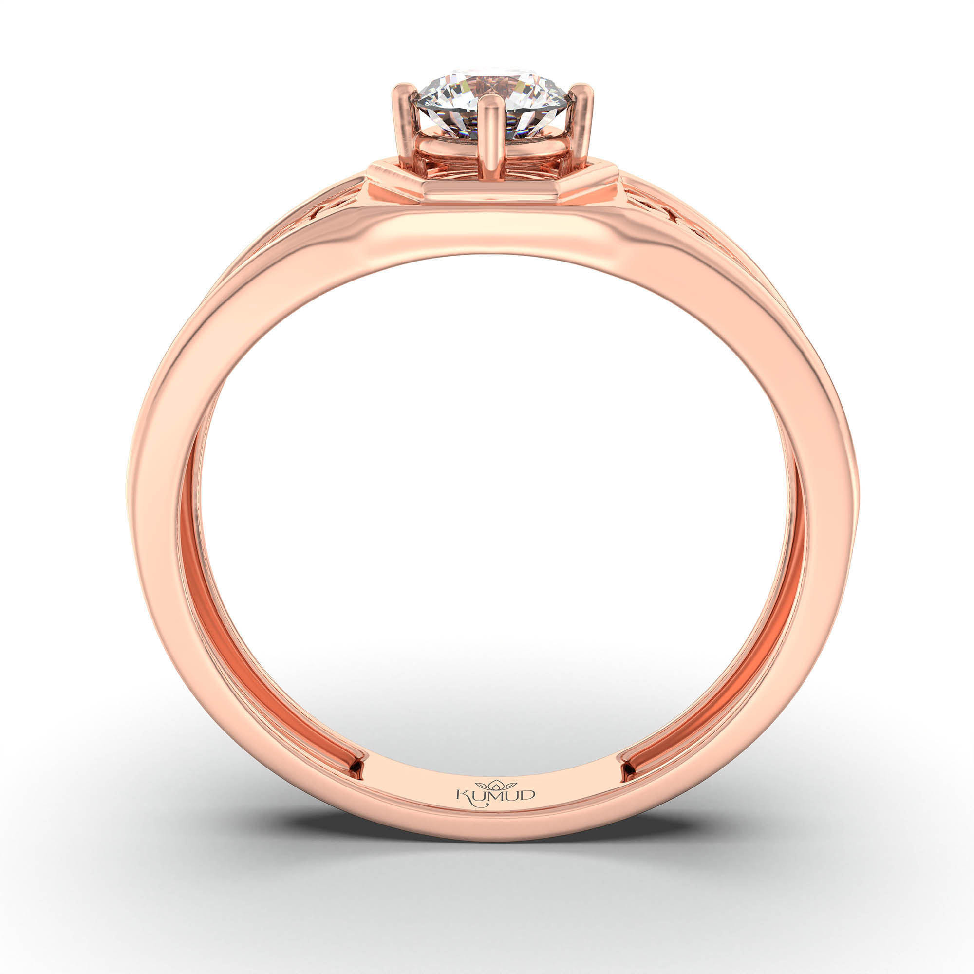Lab-Grown Diamond Solitaire Ring for Men in 18K Rose Gold – 0.5 Ct Round, 6 g (Design K8-18-APGAA) thumbnail