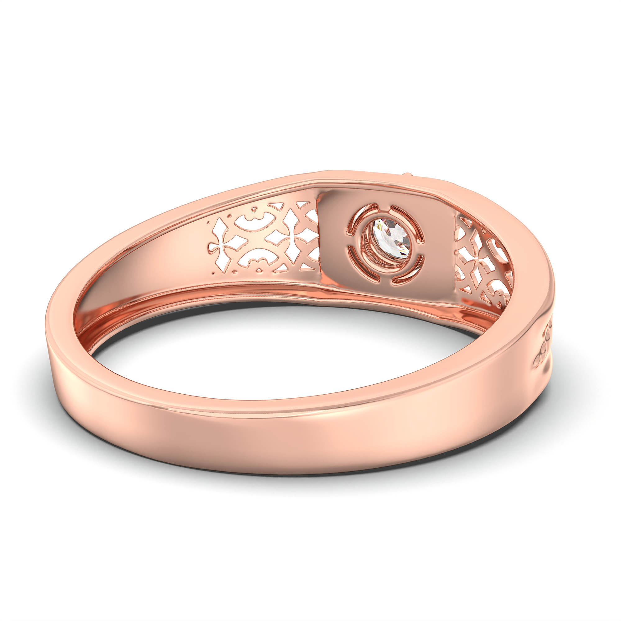 Lab-Grown Diamond Solitaire Ring for Men in 18K Rose Gold – 0.5 Ct Round, 6 g (Design K8-18-APGAA) thumbnail