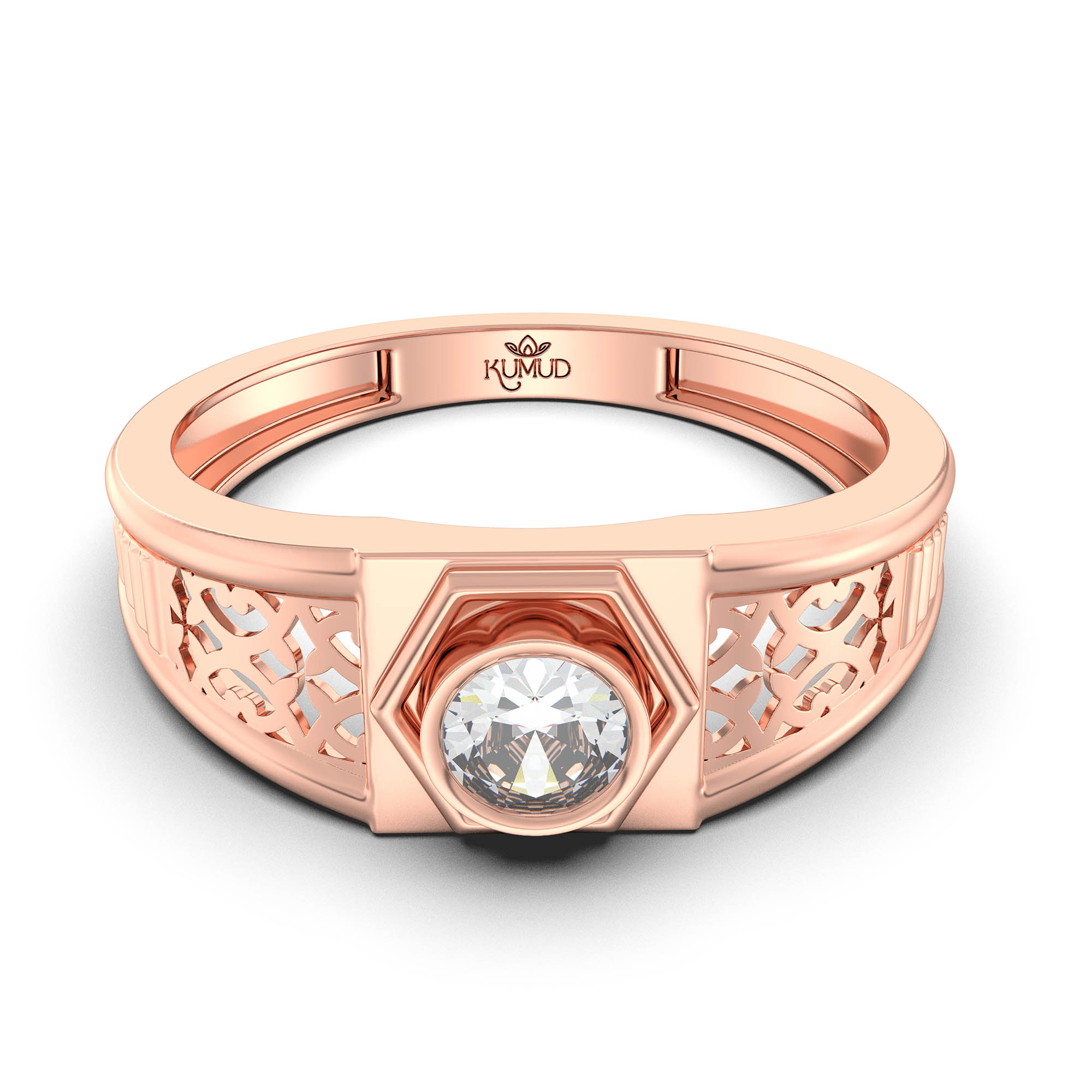 Lab-Grown Diamond Solitaire Ring for Men in 18K Rose Gold – 0.5 Ct Round, 6 g (Design K8-18-BBZAA) thumbnail