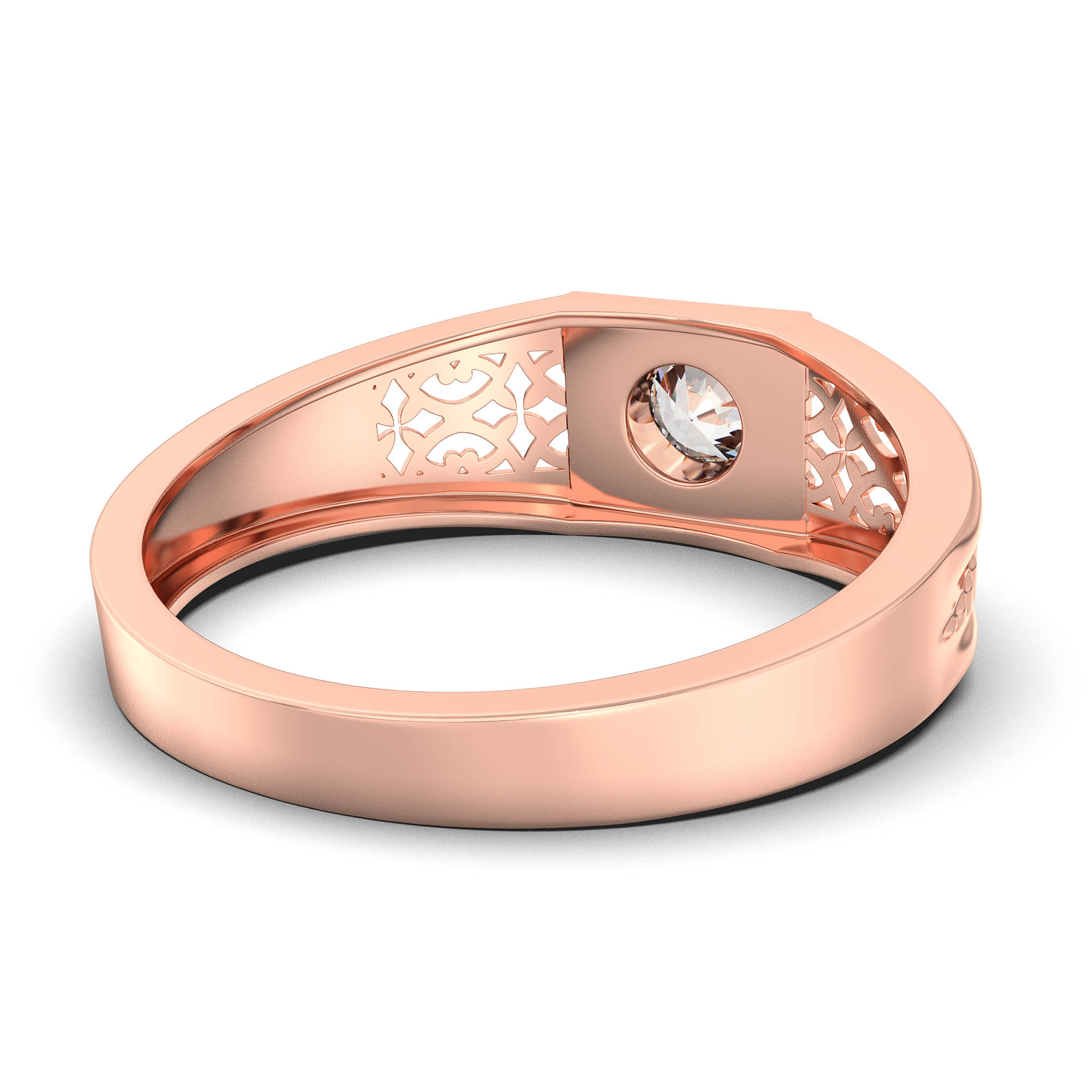 Lab-Grown Diamond Solitaire Ring for Men in 18K Rose Gold – 0.5 Ct Round, 6 g (Design K8-18-BBZAA) thumbnail