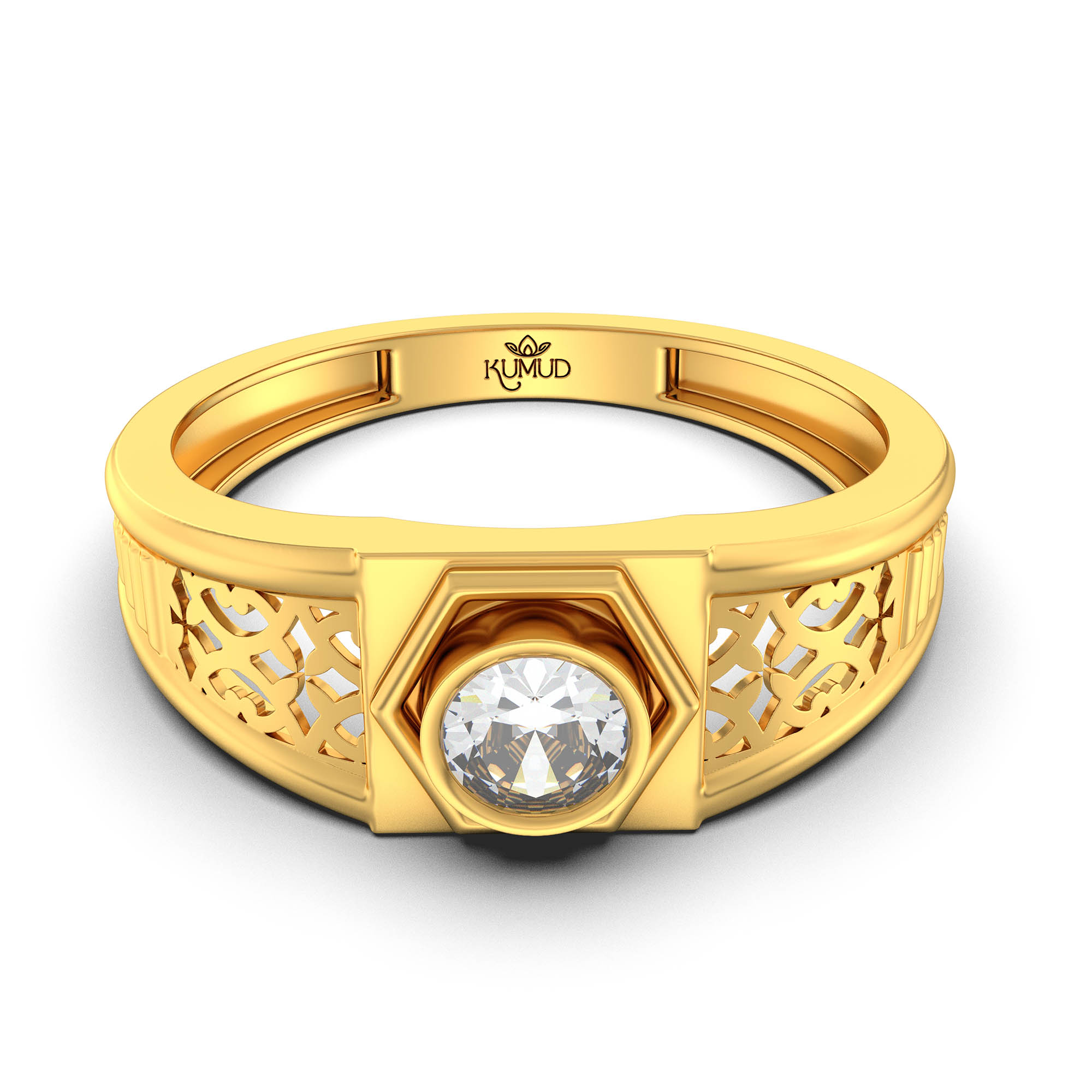 Lab-Grown Diamond Solitaire Ring for Men in 22K Yellow Gold – 0.5 Ct Round, 6 g (Design K8-18-BBZAA) thumbnail