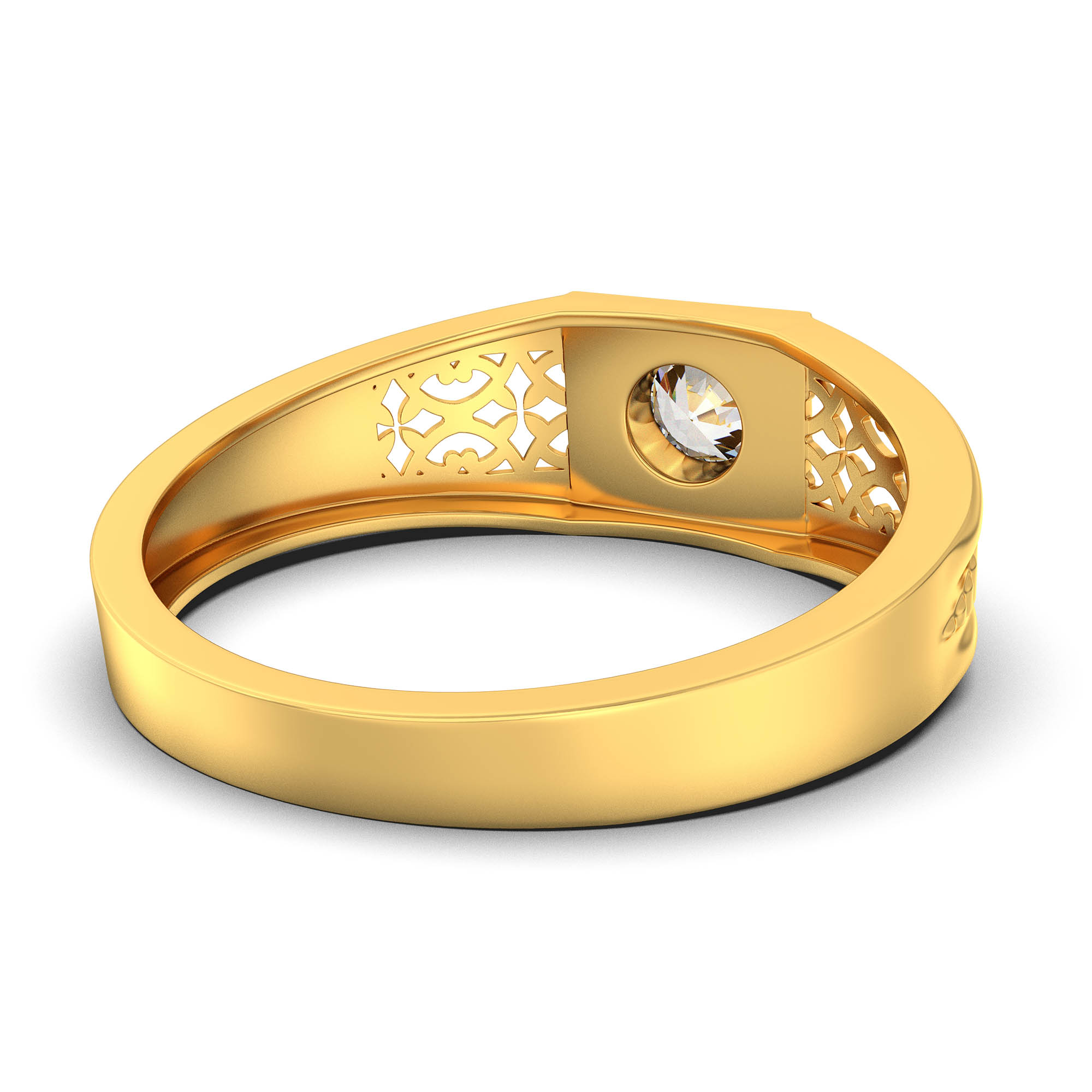 Lab-Grown Diamond Solitaire Ring for Men in 22K Yellow Gold – 0.5 Ct Round, 6 g (Design K8-18-BBZAA) thumbnail