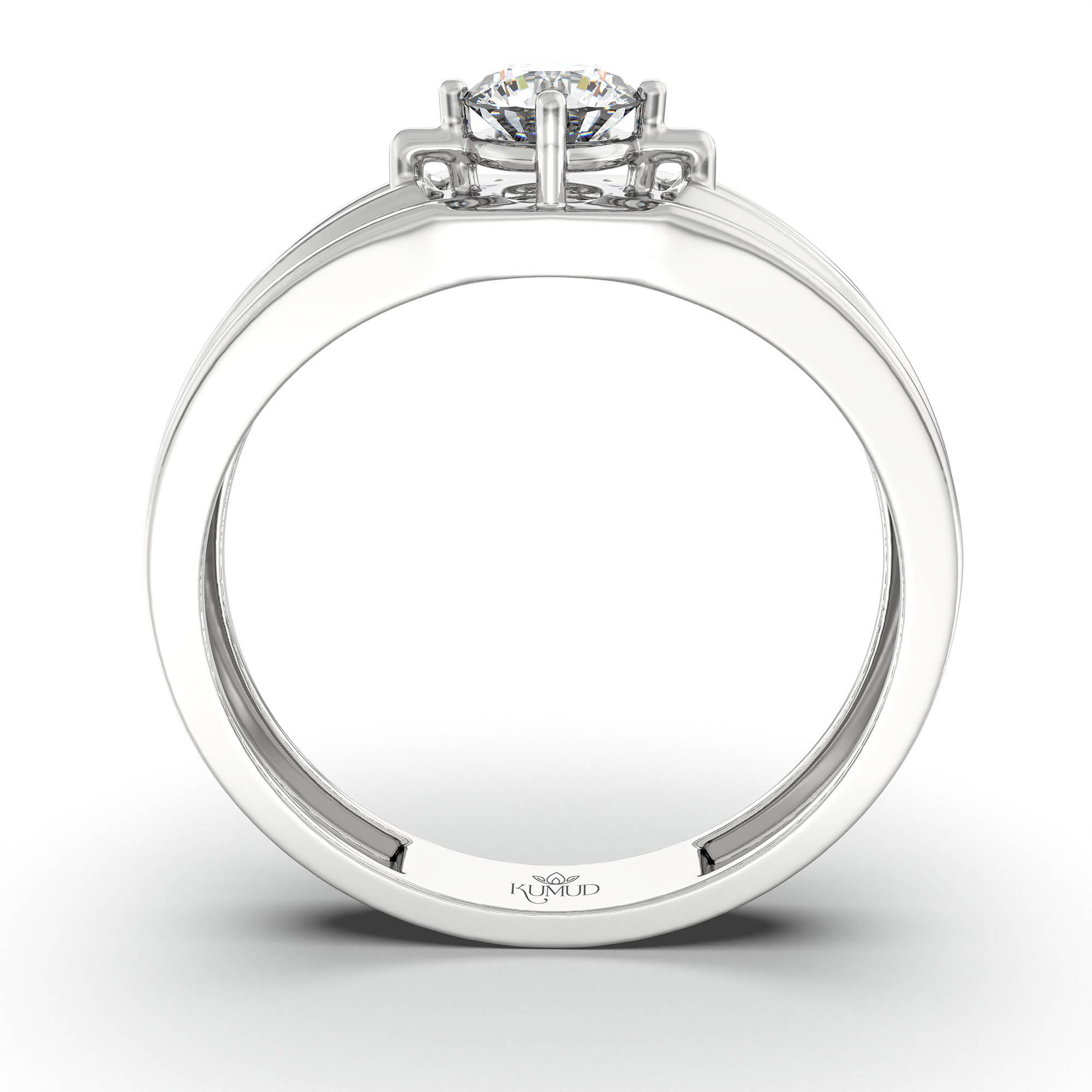 Lab-Grown Diamond Solitaire Ring for Men in 18K White Gold – 0.5 Ct Round, 6 g (Design K8-19-APGAA) thumbnail