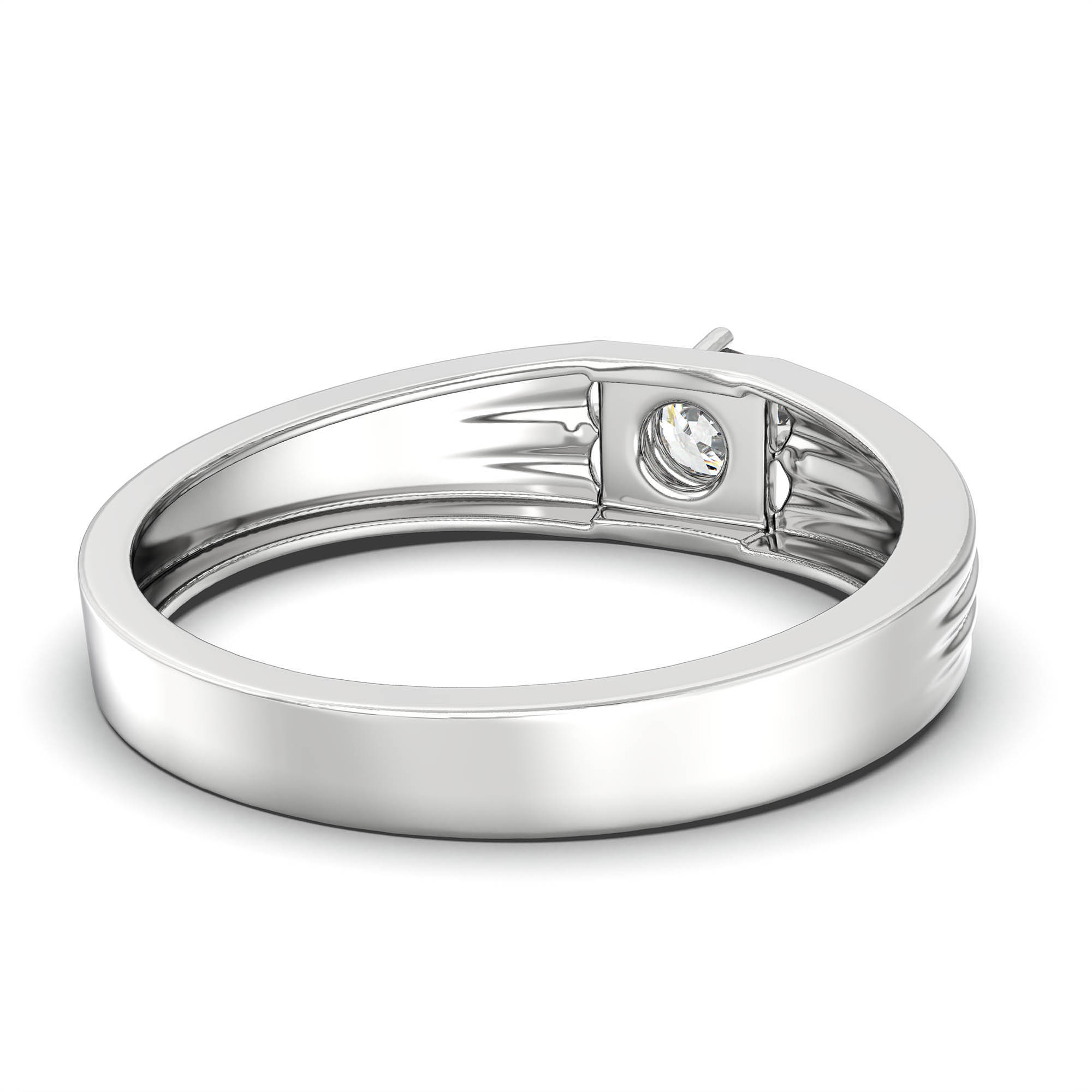 Lab-Grown Diamond Solitaire Ring for Men in 18K White Gold – 0.5 Ct Round, 6 g (Design K8-19-APGAA) thumbnail