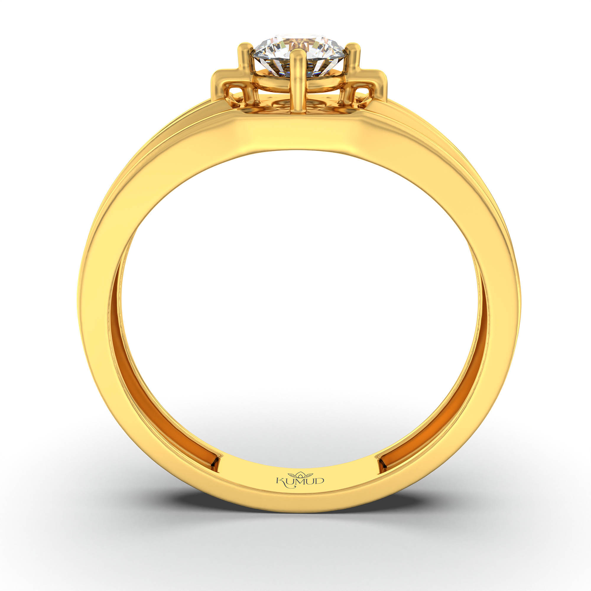 Lab-Grown Diamond Solitaire Ring for Men in 22K Yellow Gold – 0.5 Ct Round, 6 g (Design K8-19-APGAA) thumbnail