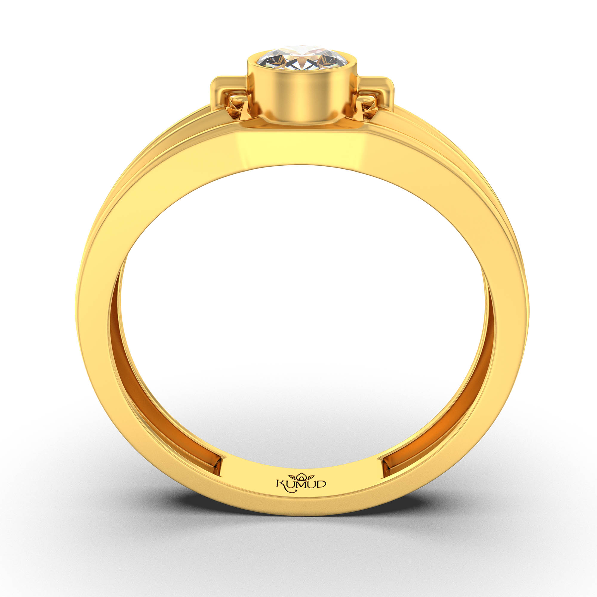 Lab-Grown Diamond Solitaire Ring for Men in 22K Yellow Gold – 0.5 Ct Round, 6 g (Design K8-19-BBZAA) thumbnail