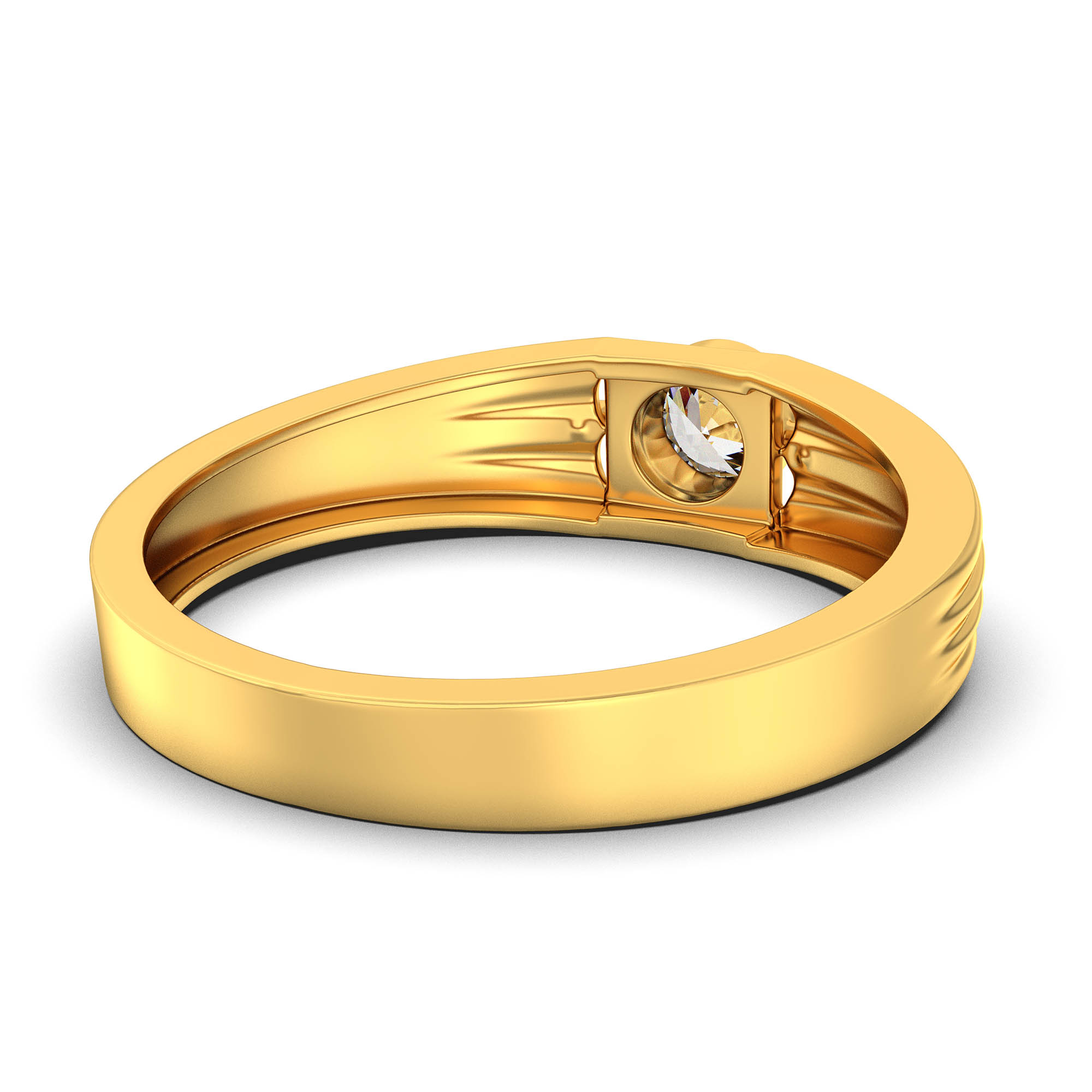 Lab-Grown Diamond Solitaire Ring for Men in 22K Yellow Gold – 0.5 Ct Round, 6 g (Design K8-19-BBZAA) thumbnail