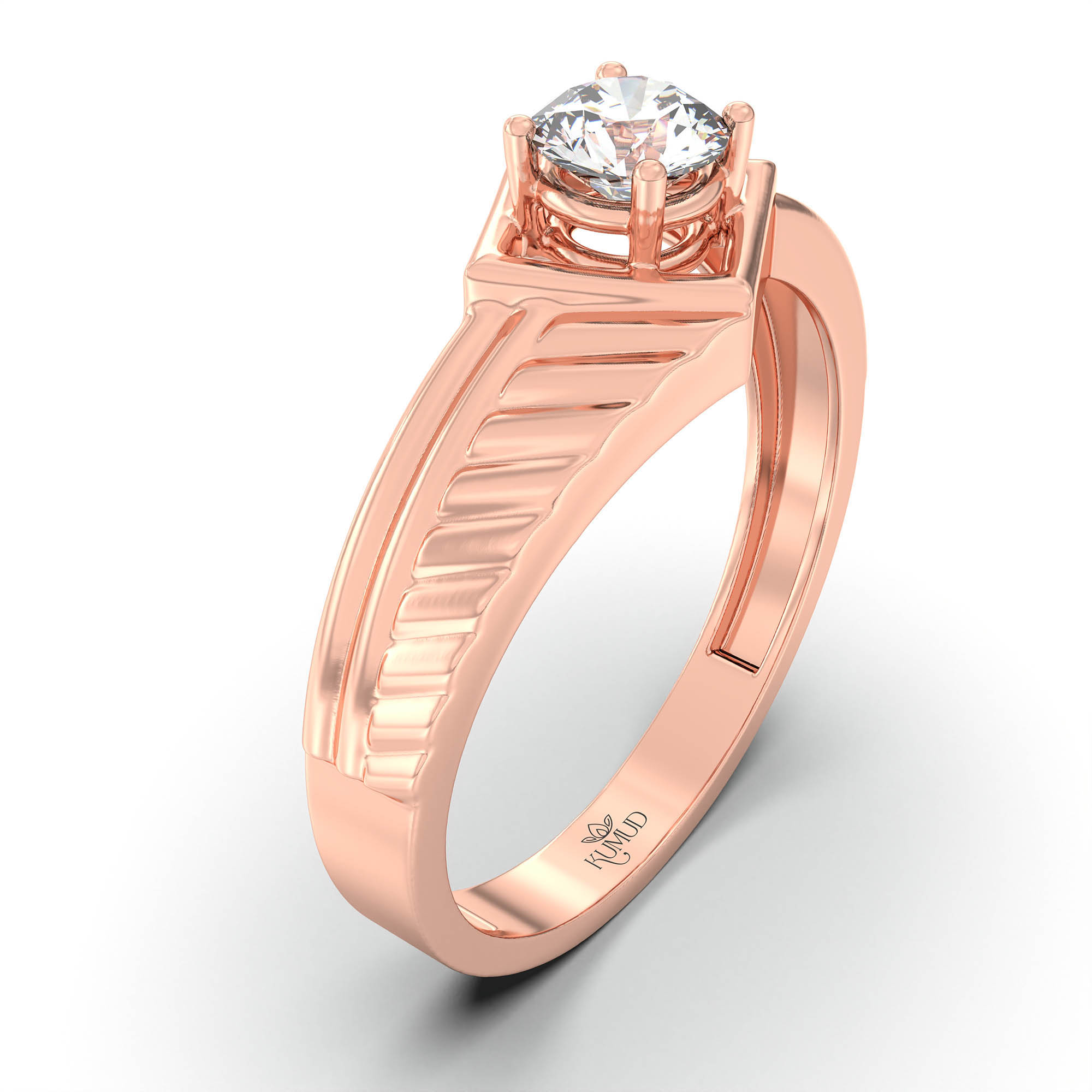 Lab-Grown Diamond Solitaire Ring for Men in 18K Rose Gold – 0.5 Ct Round, 6 g (Design K8-20-APGAA) thumbnail