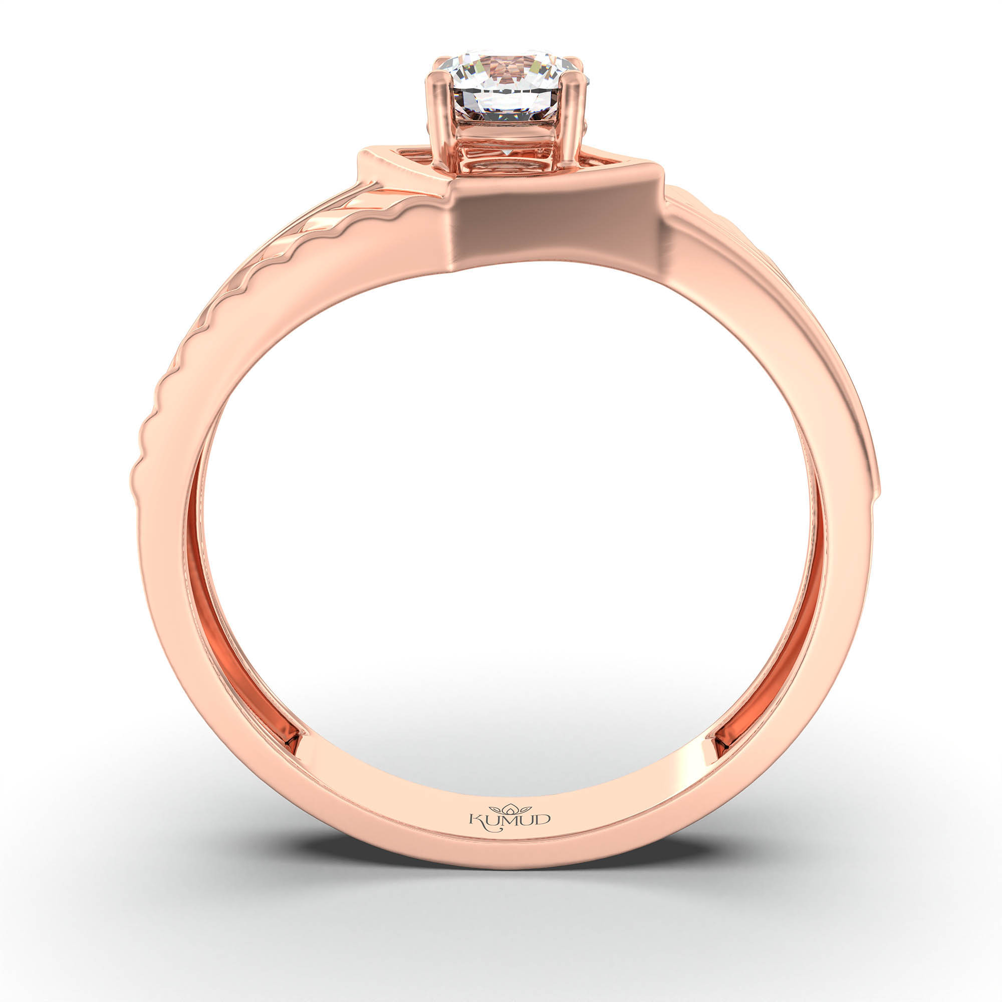 Lab-Grown Diamond Solitaire Ring for Men in 18K Rose Gold – 0.5 Ct Round, 6 g (Design K8-20-APGAA) thumbnail