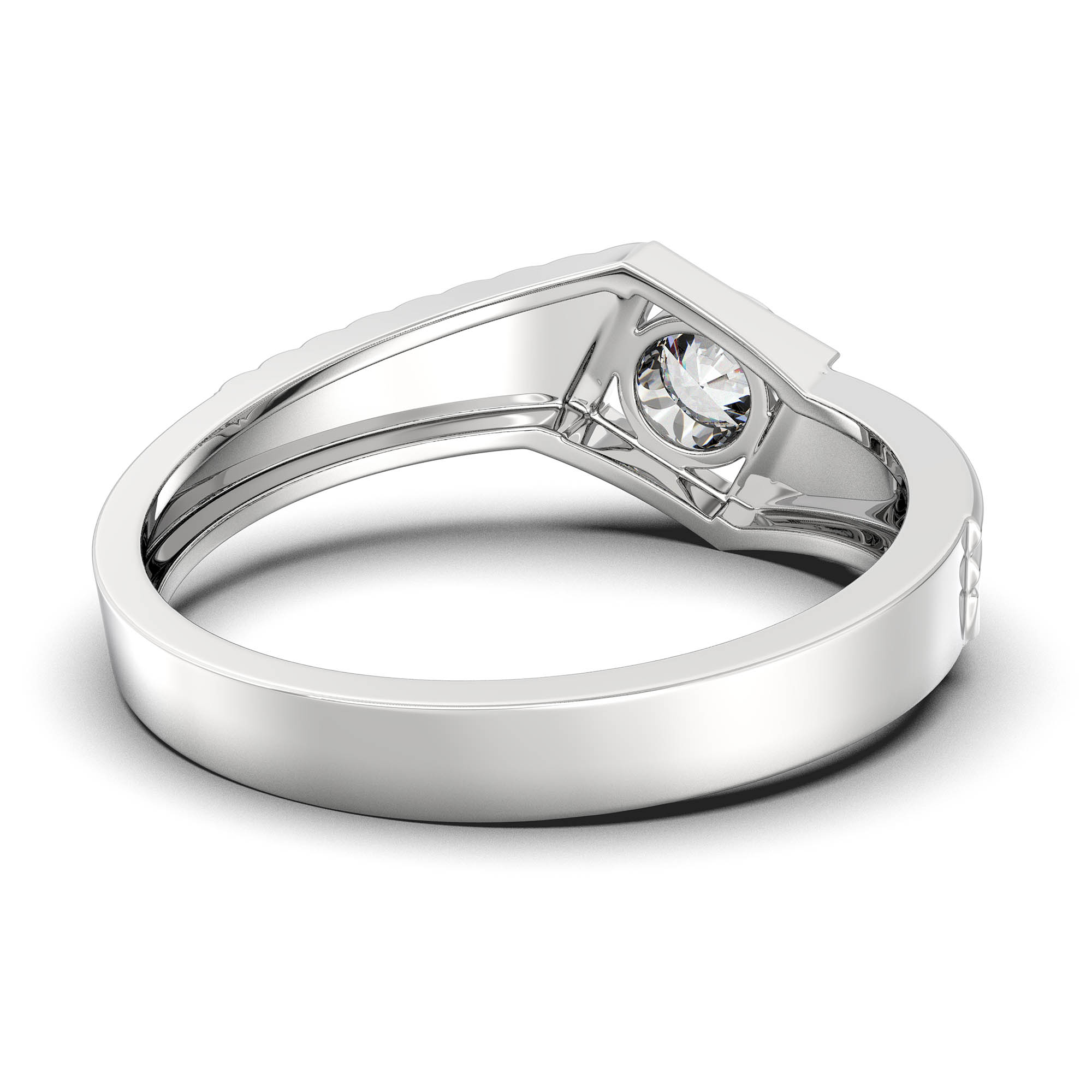 Lab-Grown Diamond Solitaire Ring for Men in 18K White Gold – 0.5 Ct Round, 6 g (Design K8-20-BBZAA) thumbnail