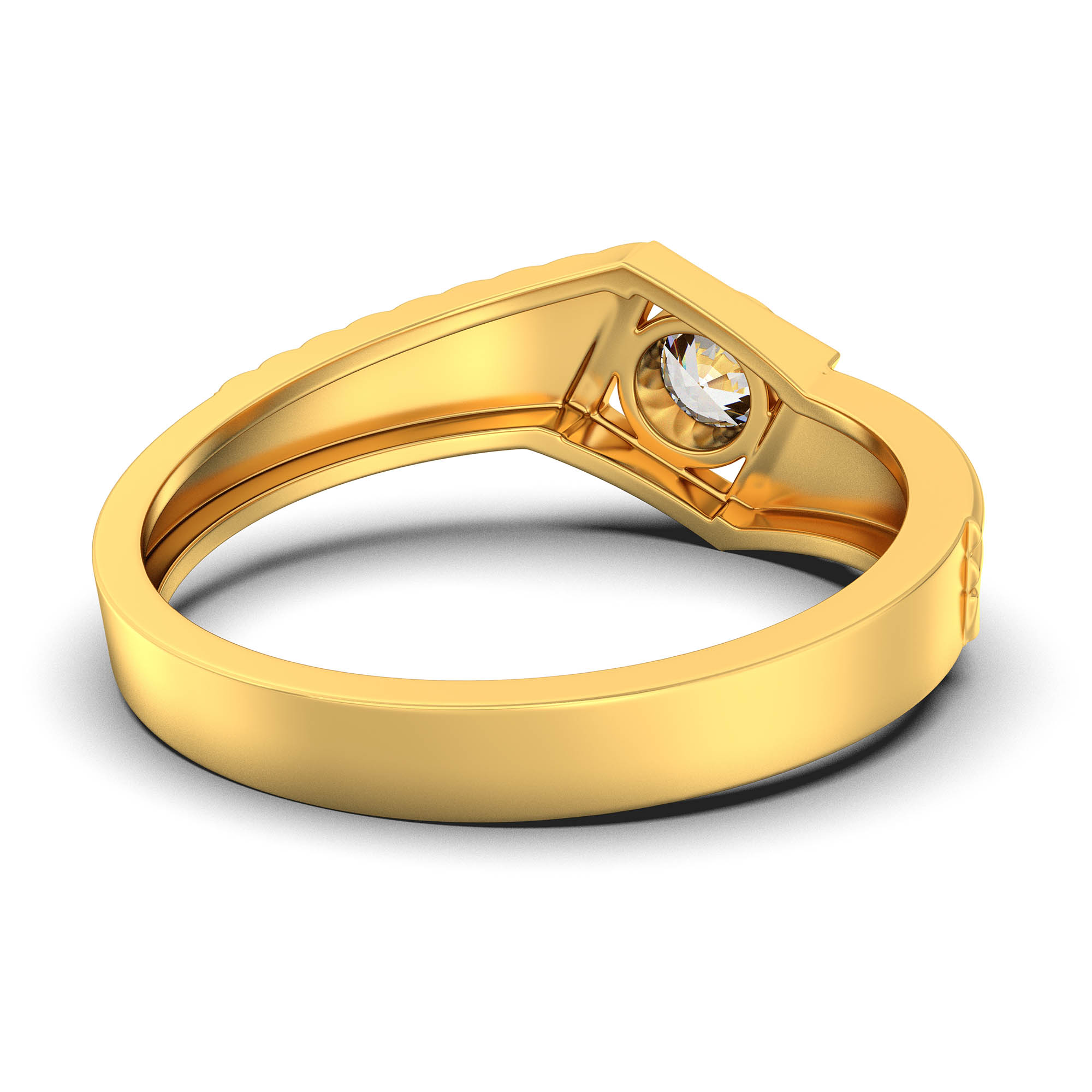 Lab-Grown Diamond Solitaire Ring for Men in 22K Yellow Gold – 0.5 Ct Round, 6 g (Design K8-20-BBZAA) thumbnail