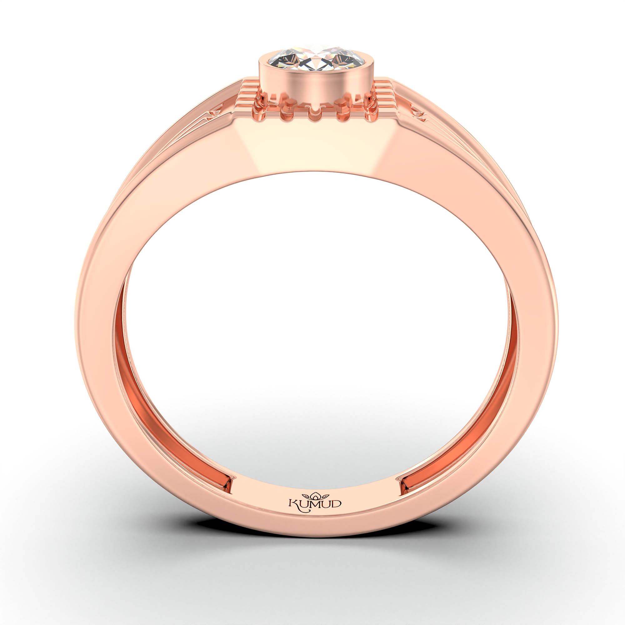 Lab-Grown Diamond Solitaire Ring for Men in 18K Rose Gold – 0.5 Ct Round, 6 g (Design K8-21-BBZAA) thumbnail