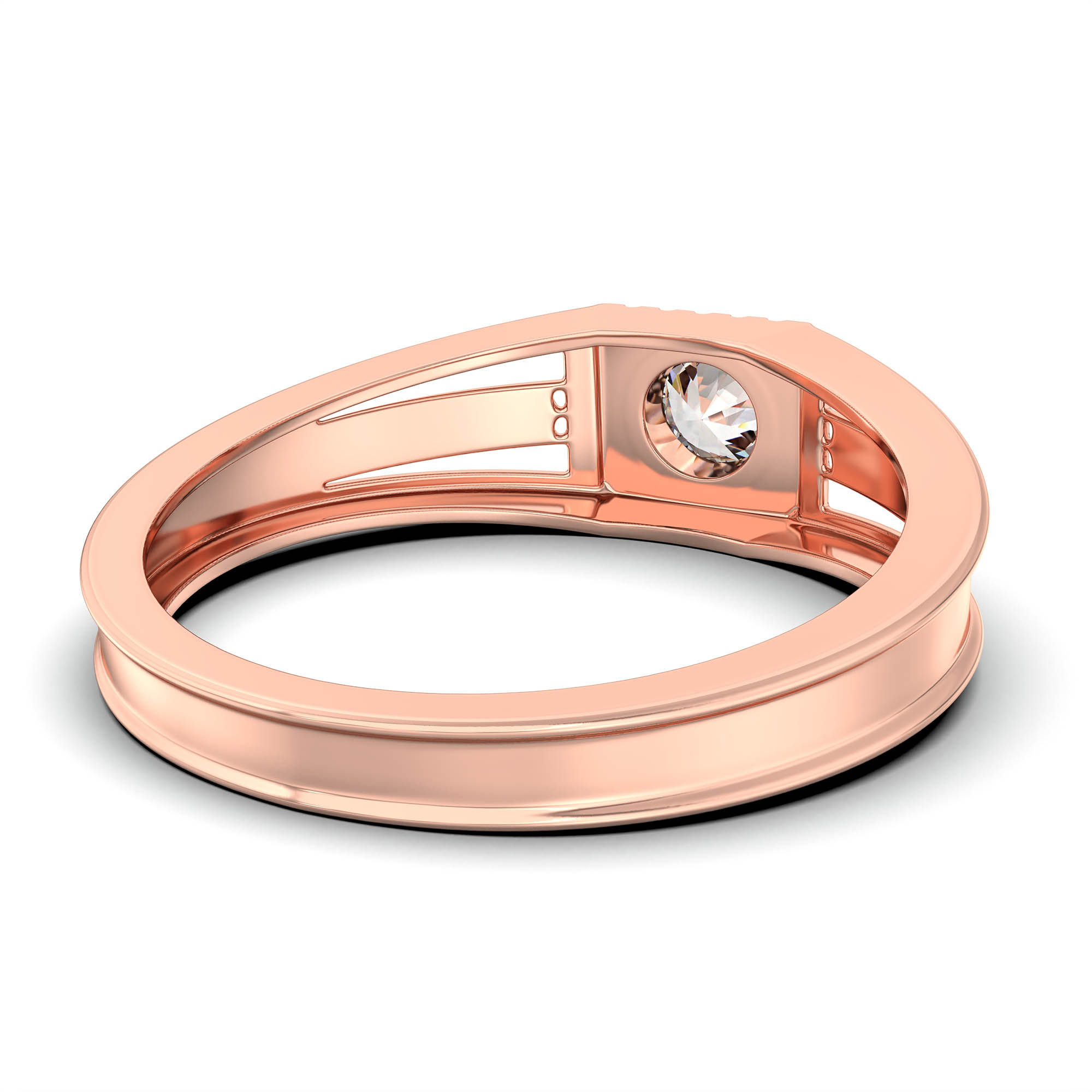Lab-Grown Diamond Solitaire Ring for Men in 18K Rose Gold – 0.5 Ct Round, 6 g (Design K8-21-BBZAA) thumbnail