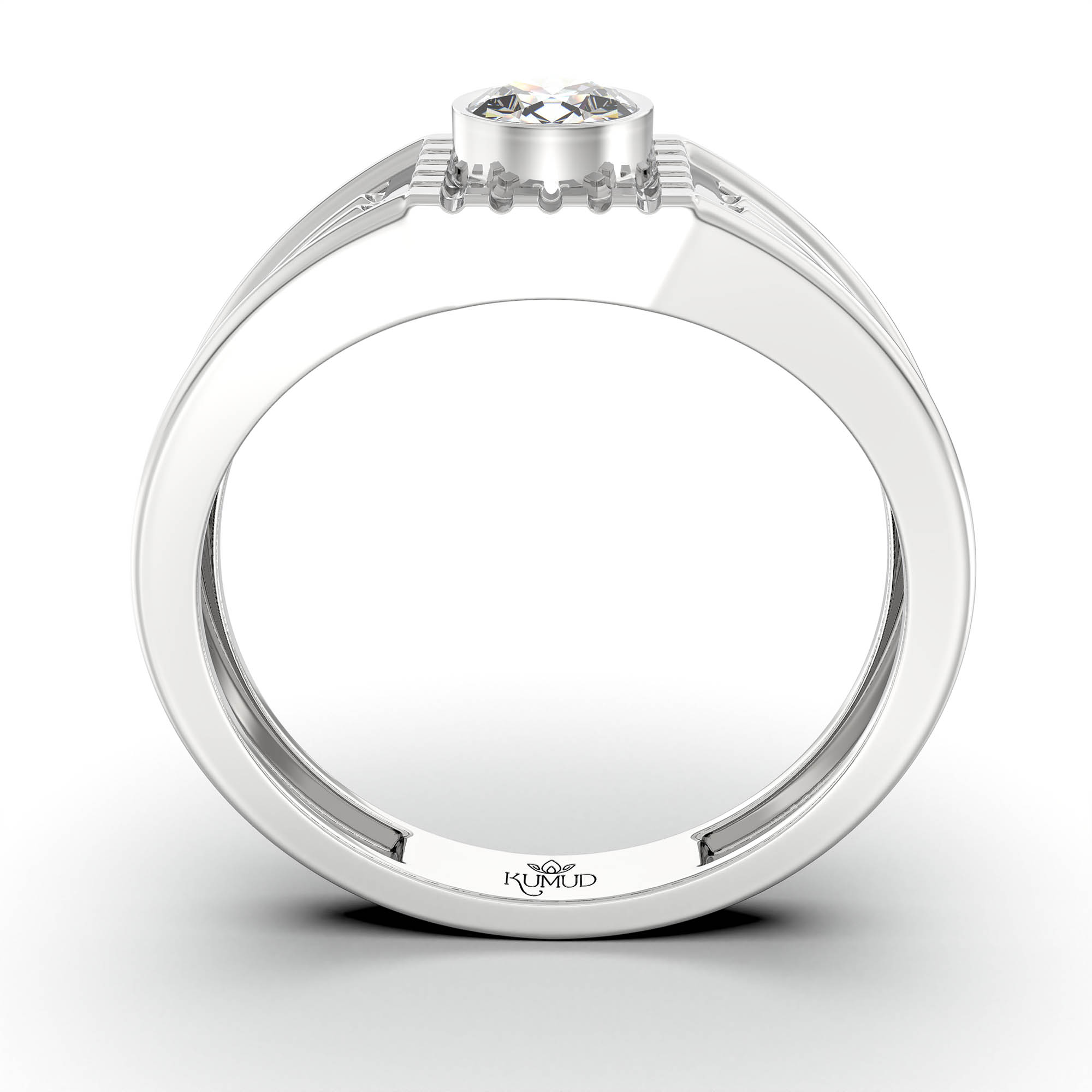 Lab-Grown Diamond Solitaire Ring for Men in 18K White Gold – 0.5 Ct Round, 6 g (Design K8-21-BBZAA) thumbnail