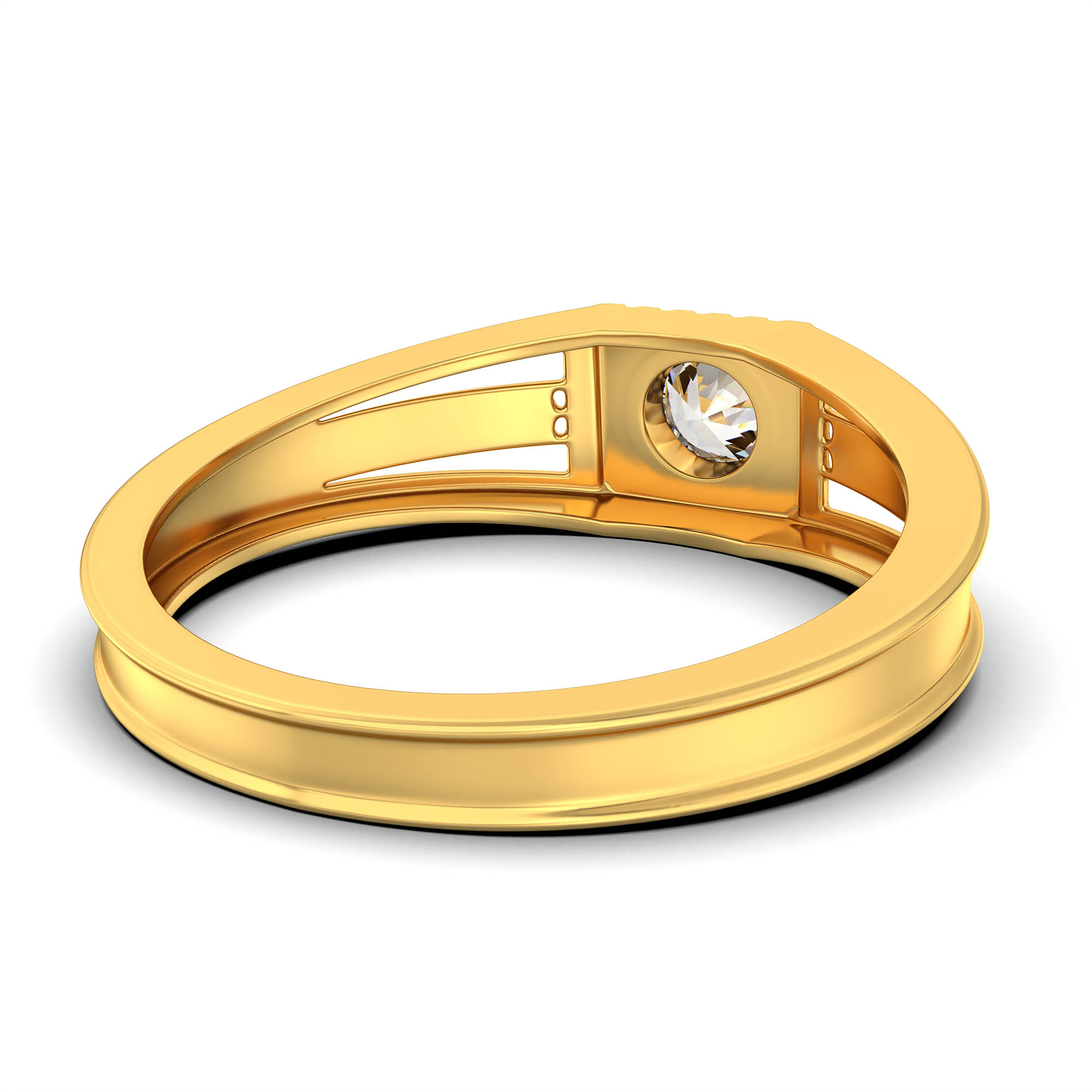 Lab-Grown Diamond Solitaire Ring for Men in 22K Yellow Gold – 0.5 Ct Round, 6 g (Design K8-21-BBZAA) thumbnail