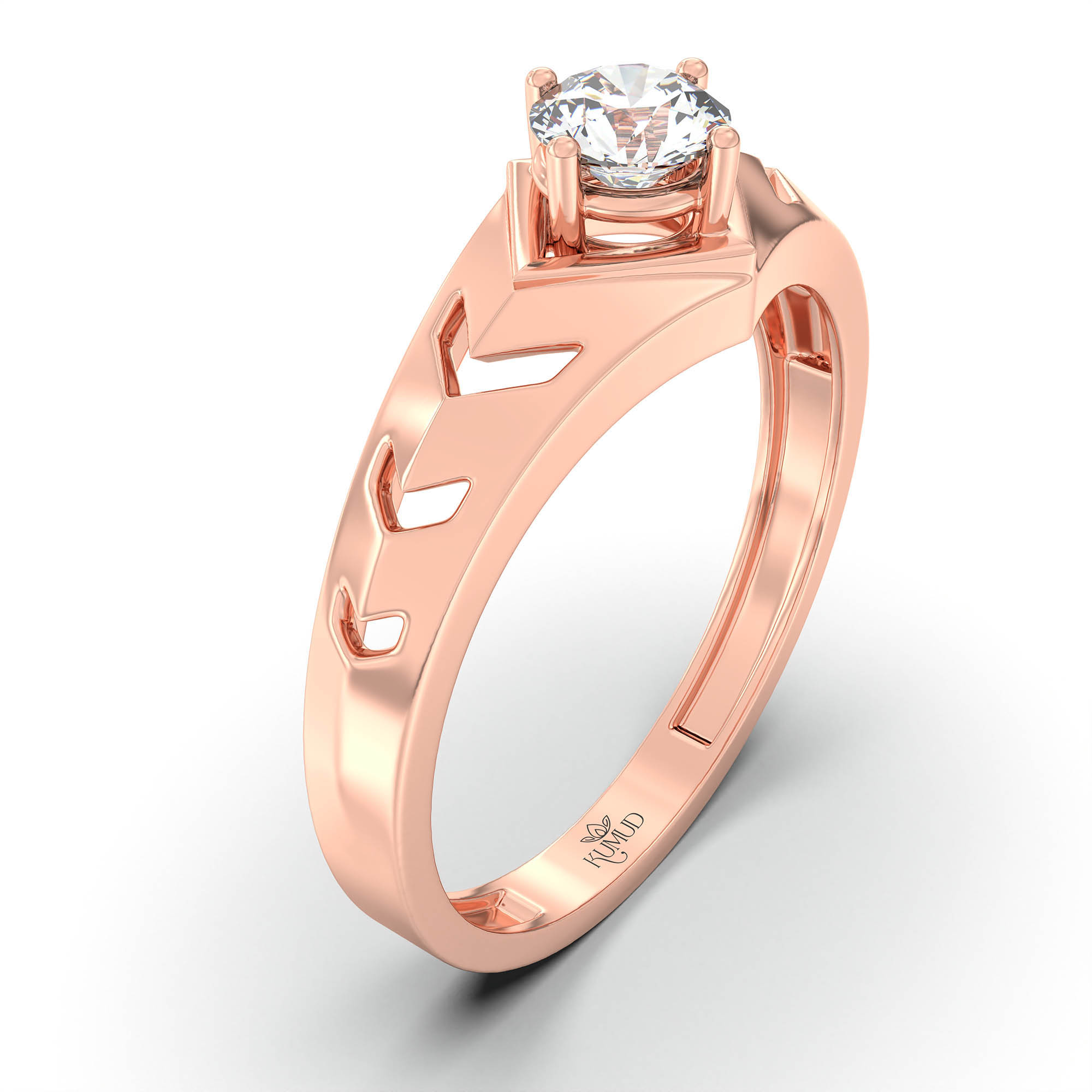 Lab-Grown Diamond Solitaire Ring for Men in 18K Rose Gold – 0.5 Ct Round, 6 g (Design K8-22-APGAA) thumbnail