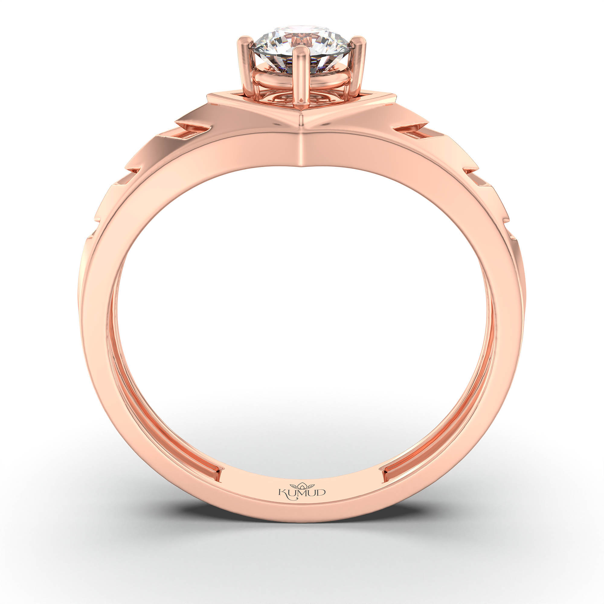 Lab-Grown Diamond Solitaire Ring for Men in 18K Rose Gold – 0.5 Ct Round, 6 g (Design K8-22-APGAA) thumbnail