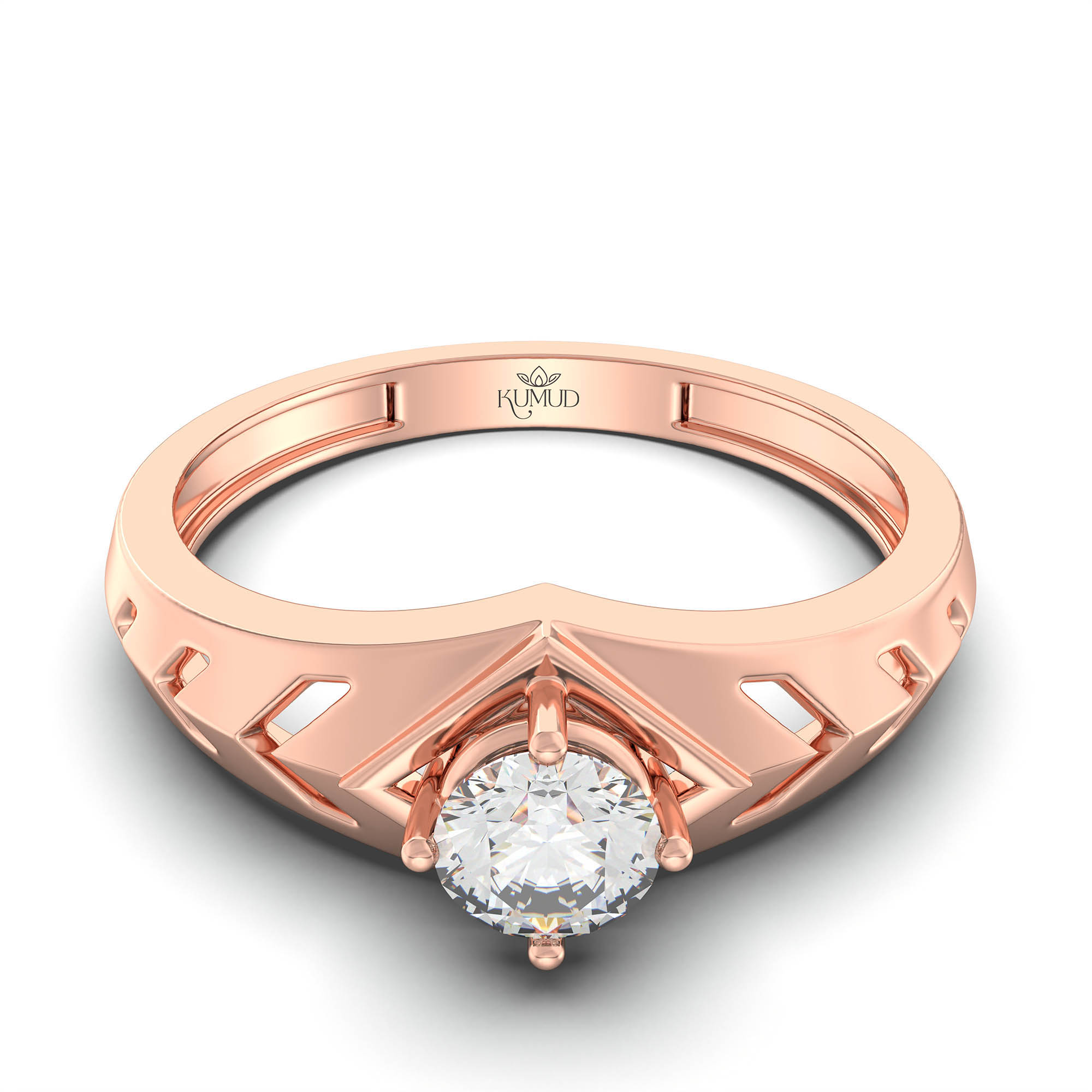 Lab-Grown Diamond Solitaire Ring for Men in 18K Rose Gold – 0.5 Ct Round, 6 g (Design K8-22-APGAA) thumbnail