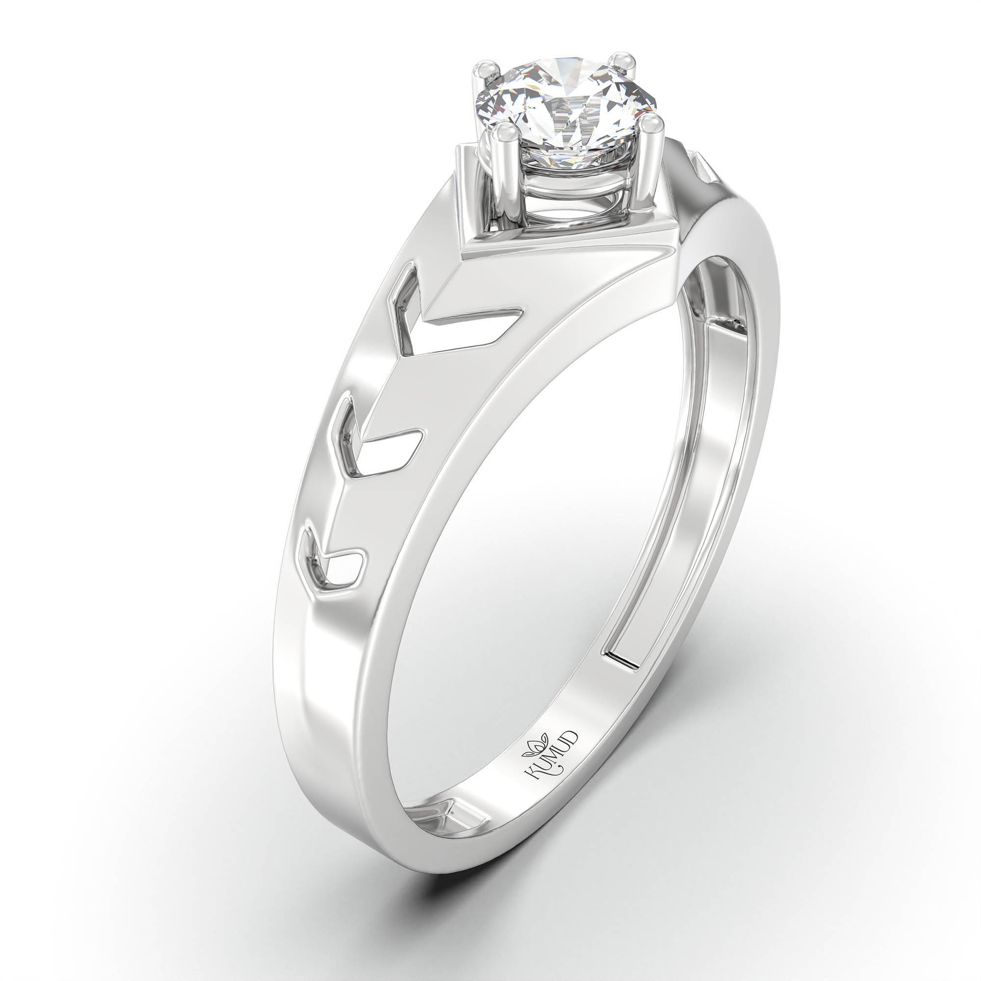Lab-Grown Diamond Solitaire Ring for Men in 18K White Gold – 0.5 Ct Round, 6 g (Design K8-22-APGAA) thumbnail