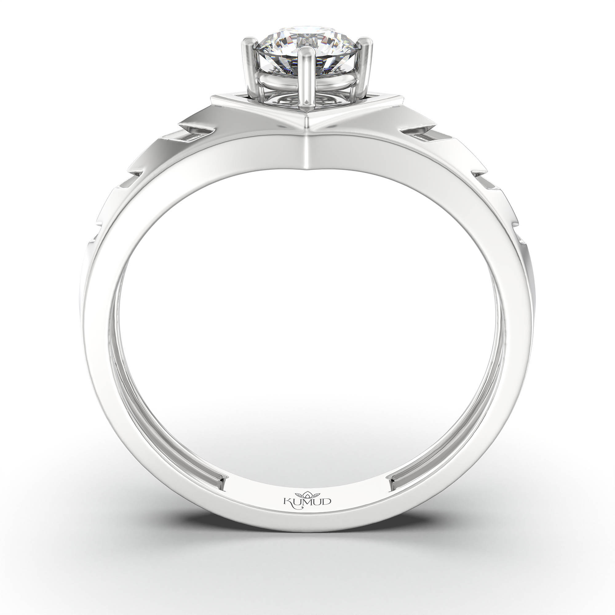 Lab-Grown Diamond Solitaire Ring for Men in 18K White Gold – 0.5 Ct Round, 6 g (Design K8-22-APGAA) thumbnail