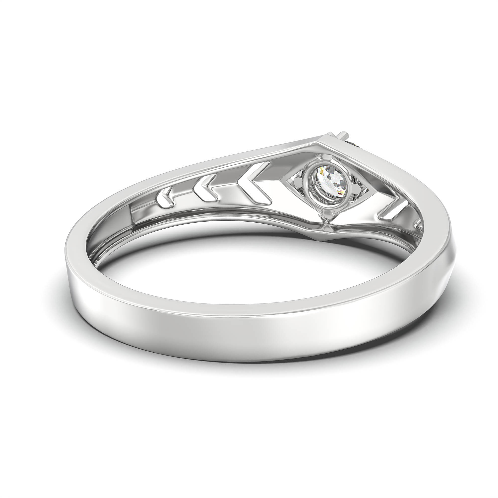 Lab-Grown Diamond Solitaire Ring for Men in 18K White Gold – 0.5 Ct Round, 6 g (Design K8-22-APGAA) thumbnail