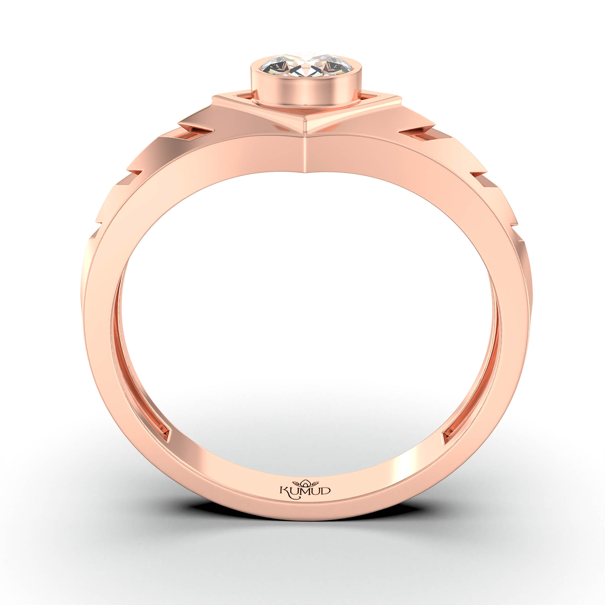 Lab-Grown Diamond Solitaire Ring for Men in 18K Rose Gold – 0.5 Ct Round, 6 g (Design K8-22-BBZAA) thumbnail
