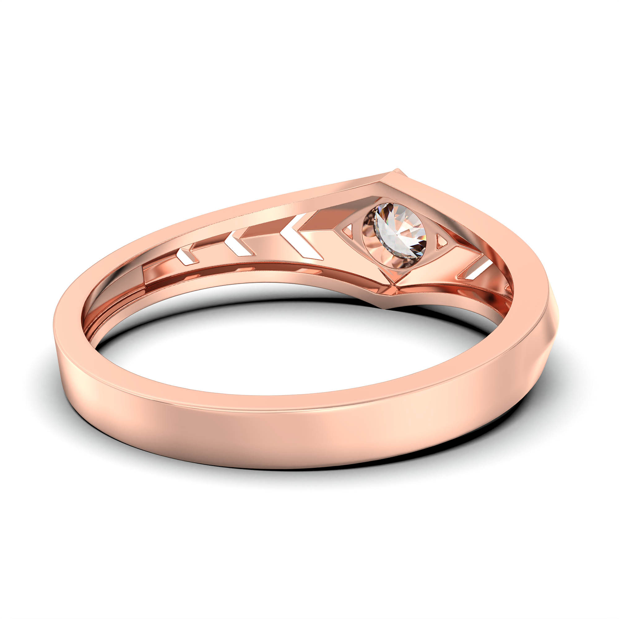 Lab-Grown Diamond Solitaire Ring for Men in 18K Rose Gold – 0.5 Ct Round, 6 g (Design K8-22-BBZAA) thumbnail