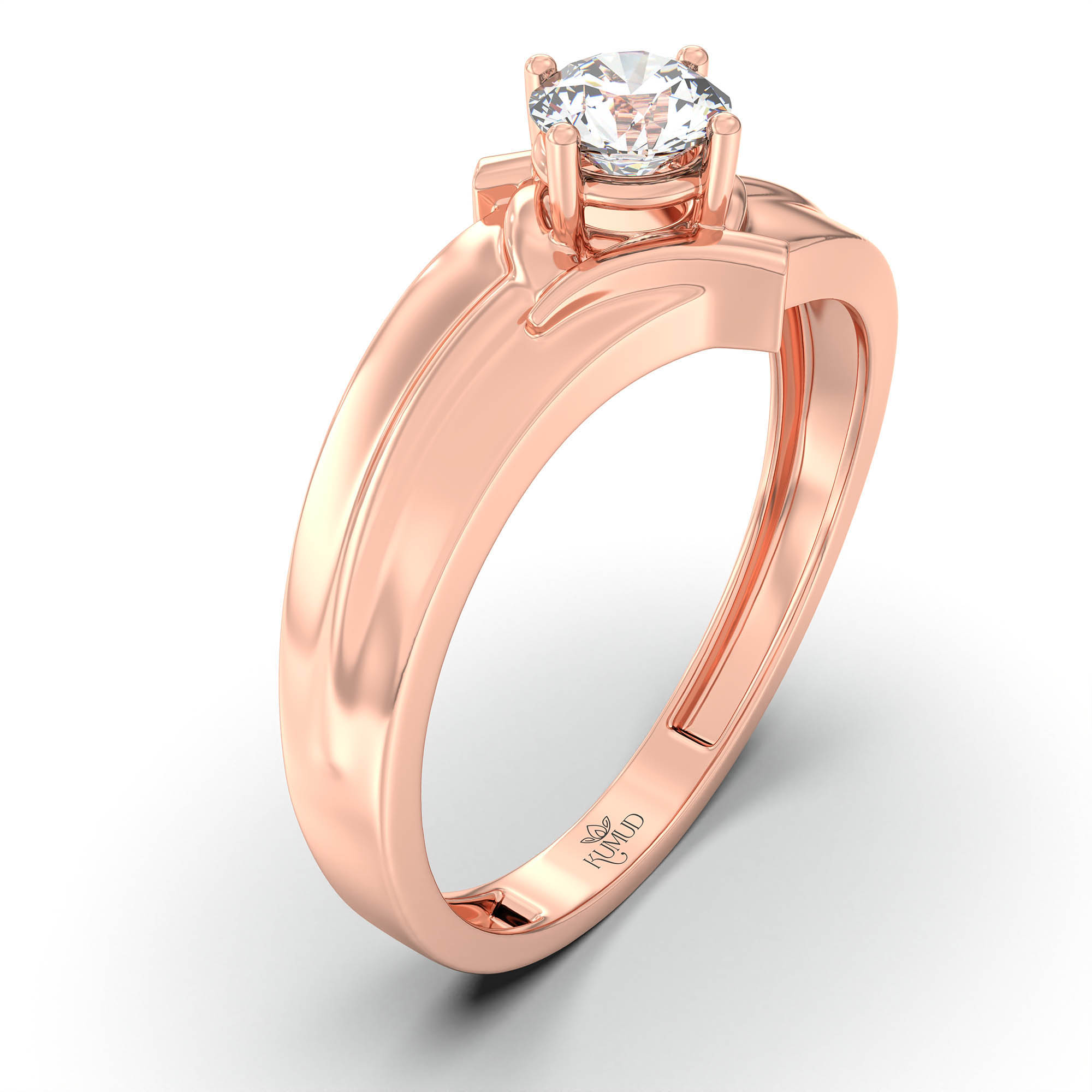 Lab-Grown Diamond Solitaire Ring for Men in 18K Rose Gold – 0.5 Ct Round, 6 g (Design K8-23-APGAA) thumbnail