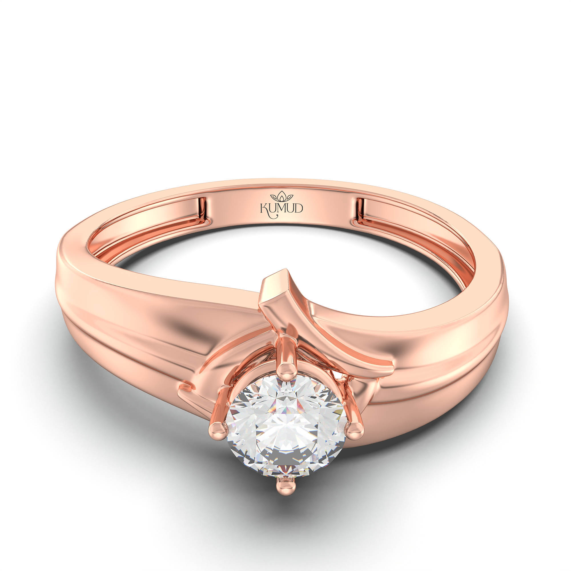 Lab-Grown Diamond Solitaire Ring for Men in 18K Rose Gold – 0.5 Ct Round, 6 g (Design K8-23-APGAA) thumbnail