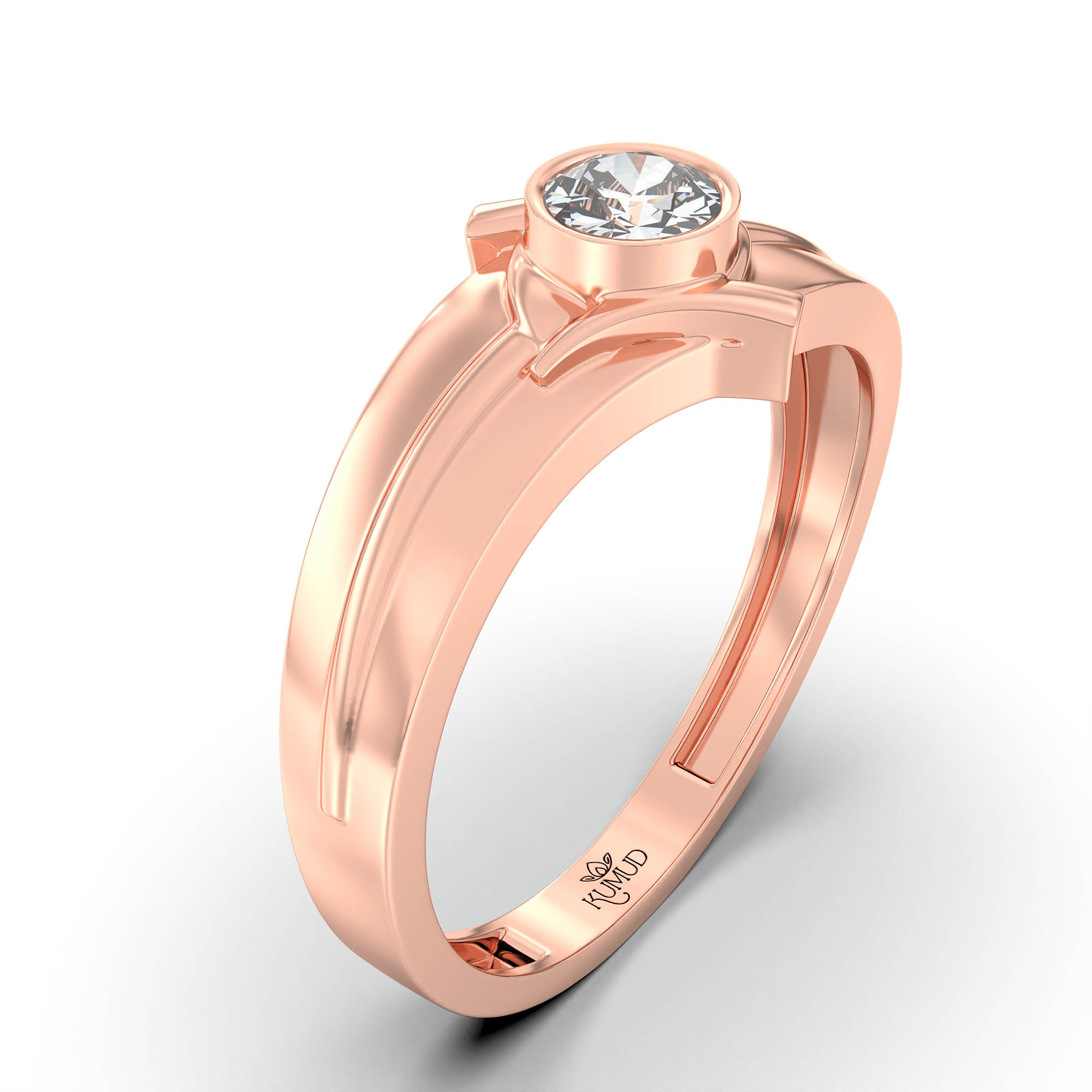 Lab-Grown Diamond Solitaire Ring for Men in 18K Rose Gold – 0.5 Ct Round, 6 g (Design K8-23-BBZAA) thumbnail