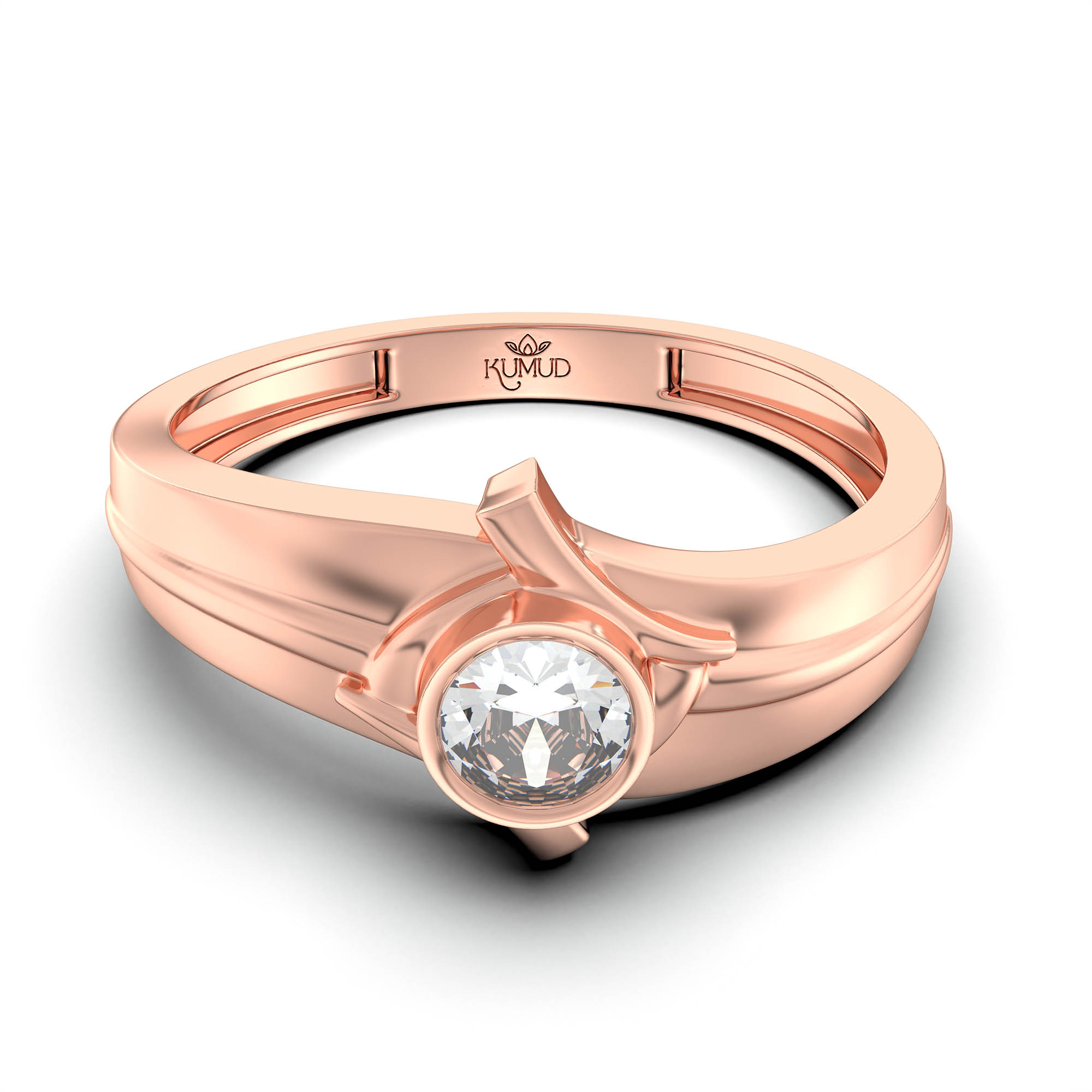 Lab-Grown Diamond Solitaire Ring for Men in 18K Rose Gold – 0.5 Ct Round, 6 g (Design K8-23-BBZAA) thumbnail
