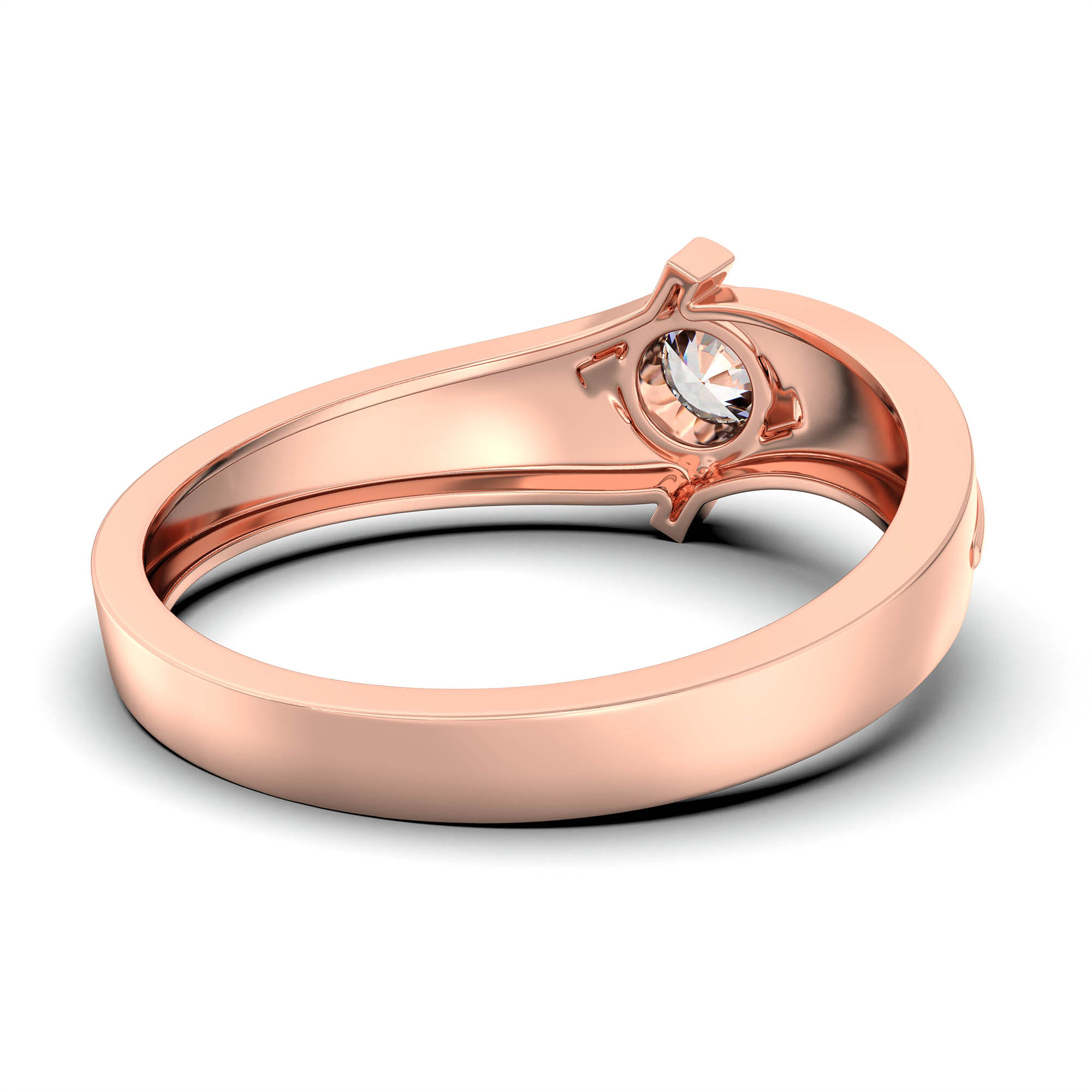 Lab-Grown Diamond Solitaire Ring for Men in 18K Rose Gold – 0.5 Ct Round, 6 g (Design K8-23-BBZAA) thumbnail