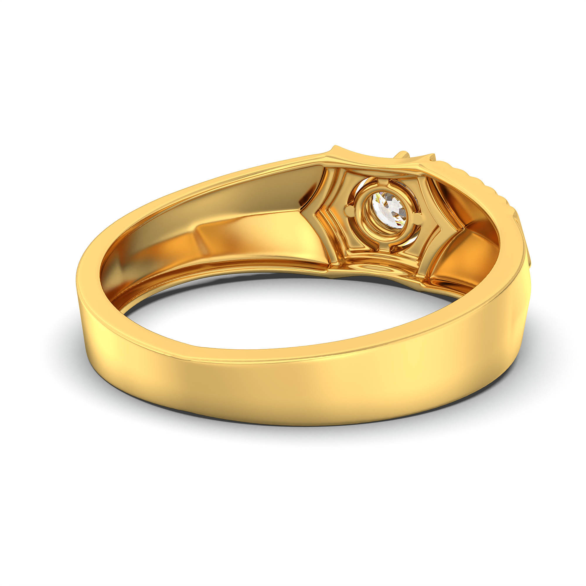 Lab-Grown Diamond Solitaire Ring for Men in 22K Yellow Gold – 0.5 Ct Round, 6 g (Design K8-24-APGAA) thumbnail